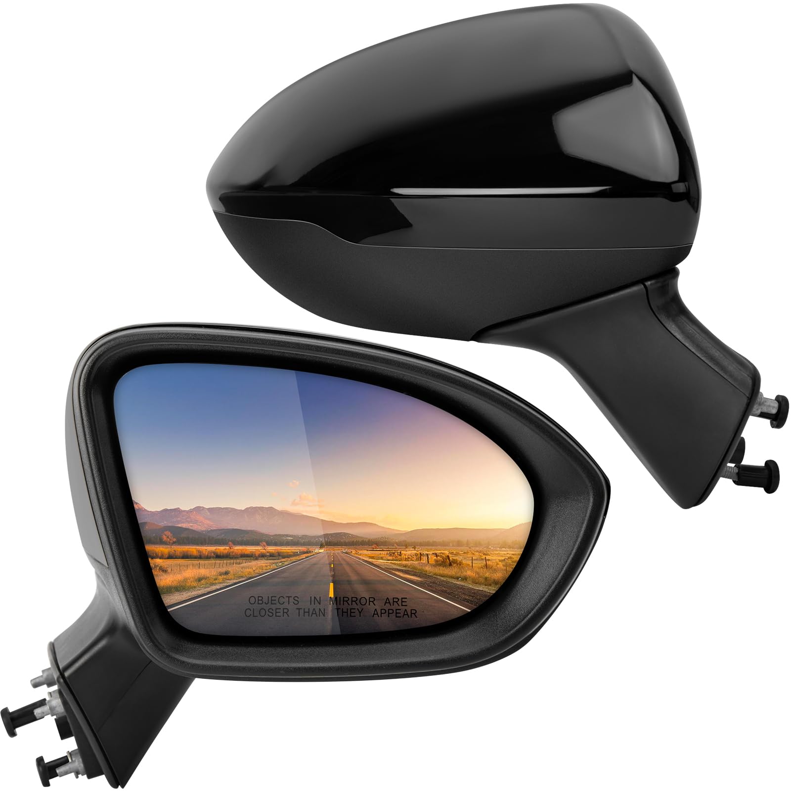 Right Passenger Side Rear View Mirror Replacement for Chevrolet Chevy Cruze 2017 2018 2019 2020 2021 2022 2023- Rearview Mirrors with 5Pins,Electric Adjustment and Heating，Black