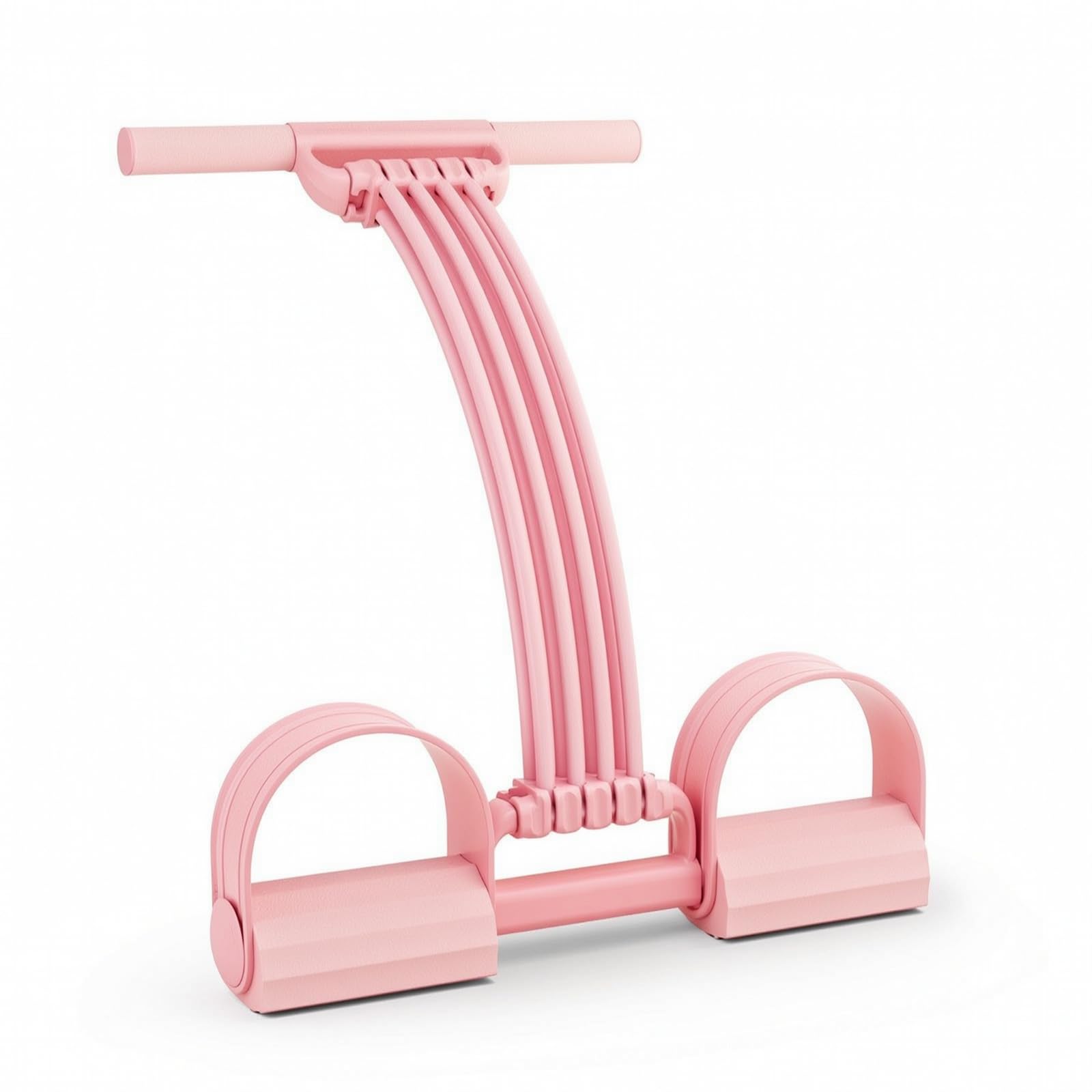 Adjustable Foot Band Resistance Band Pedal Exerciser Fitness Band Foot Pedal Band Portable Compact Design with Comfortable Top Handle for Daily Exercise Routine Suitable for Home Gym, Pink