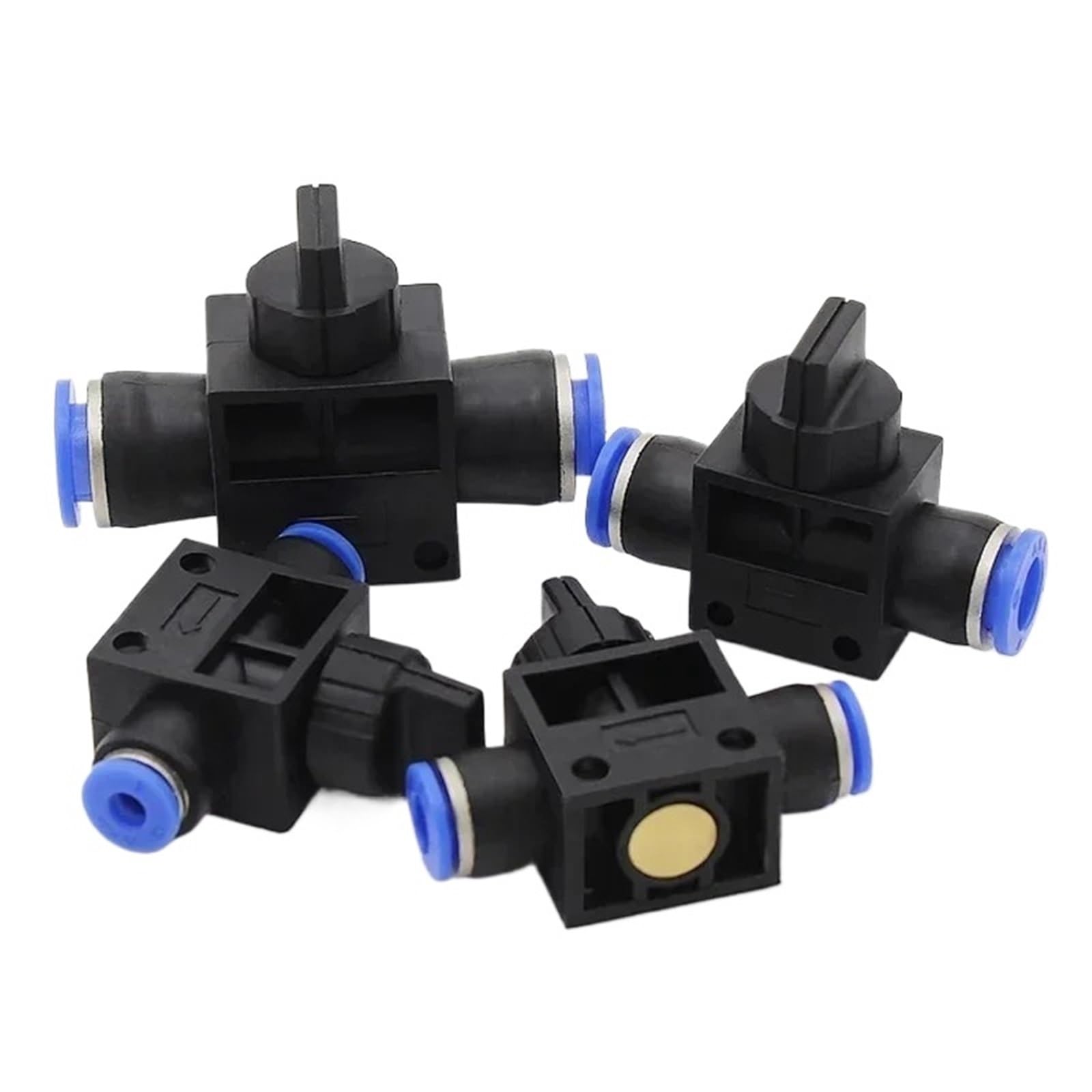 Conector neumático de 2 vías, conector de empuje rápido, manguera de tubo de 4 mm, 6 mm, 8 mm, 10 mm, 12 mm, piezas neumáticas de aire, controlador de interruptor de plástico (HVFF-10, 10 piezas)