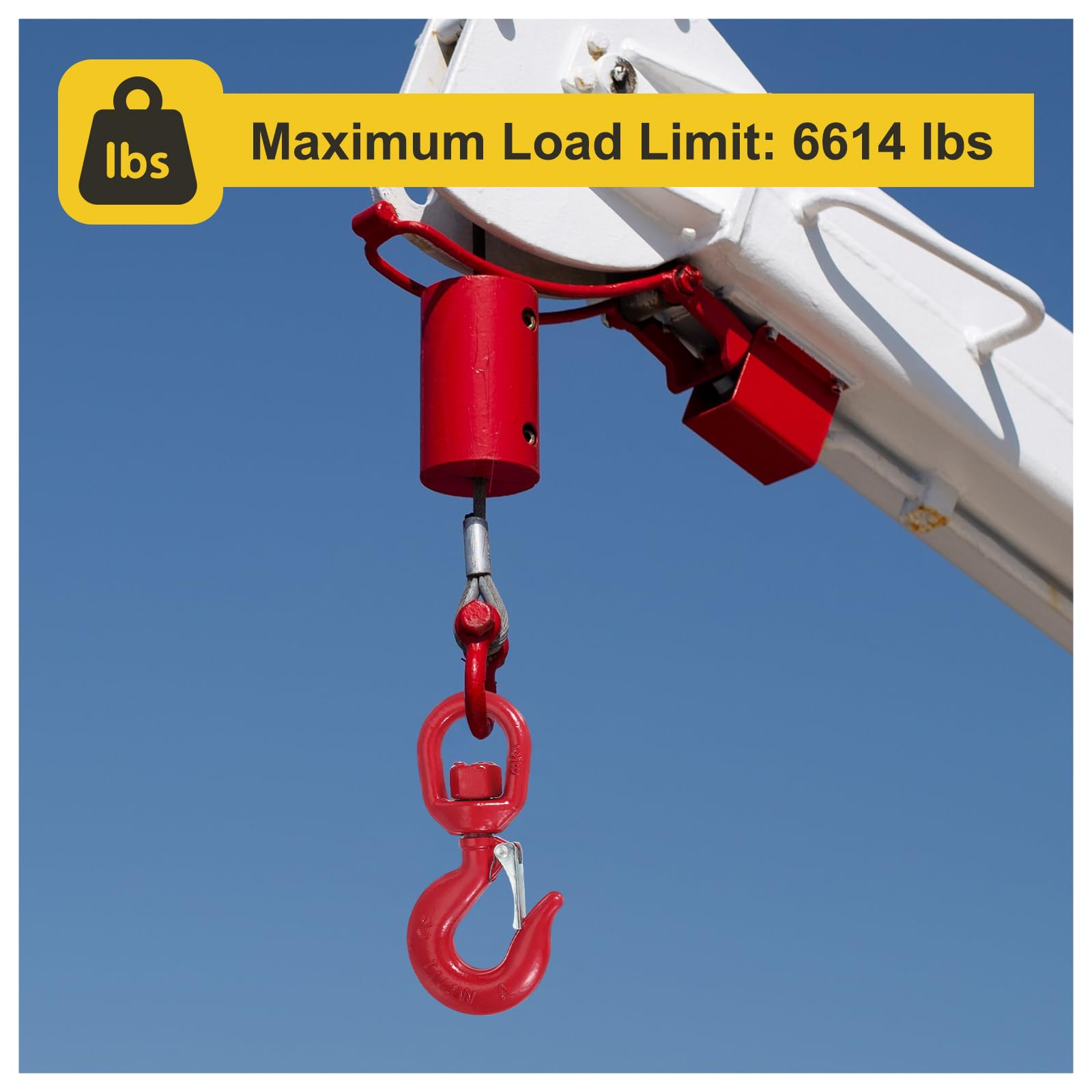 PATIKIL Gancio Girevole Sollevamento 3 Tonnellate Gancio A Occhiello Per Fune Gancio Autobloccante In Acciaio Lega Con Sicurezza Per Sollevamento Carico Massimo 6614 Lbs