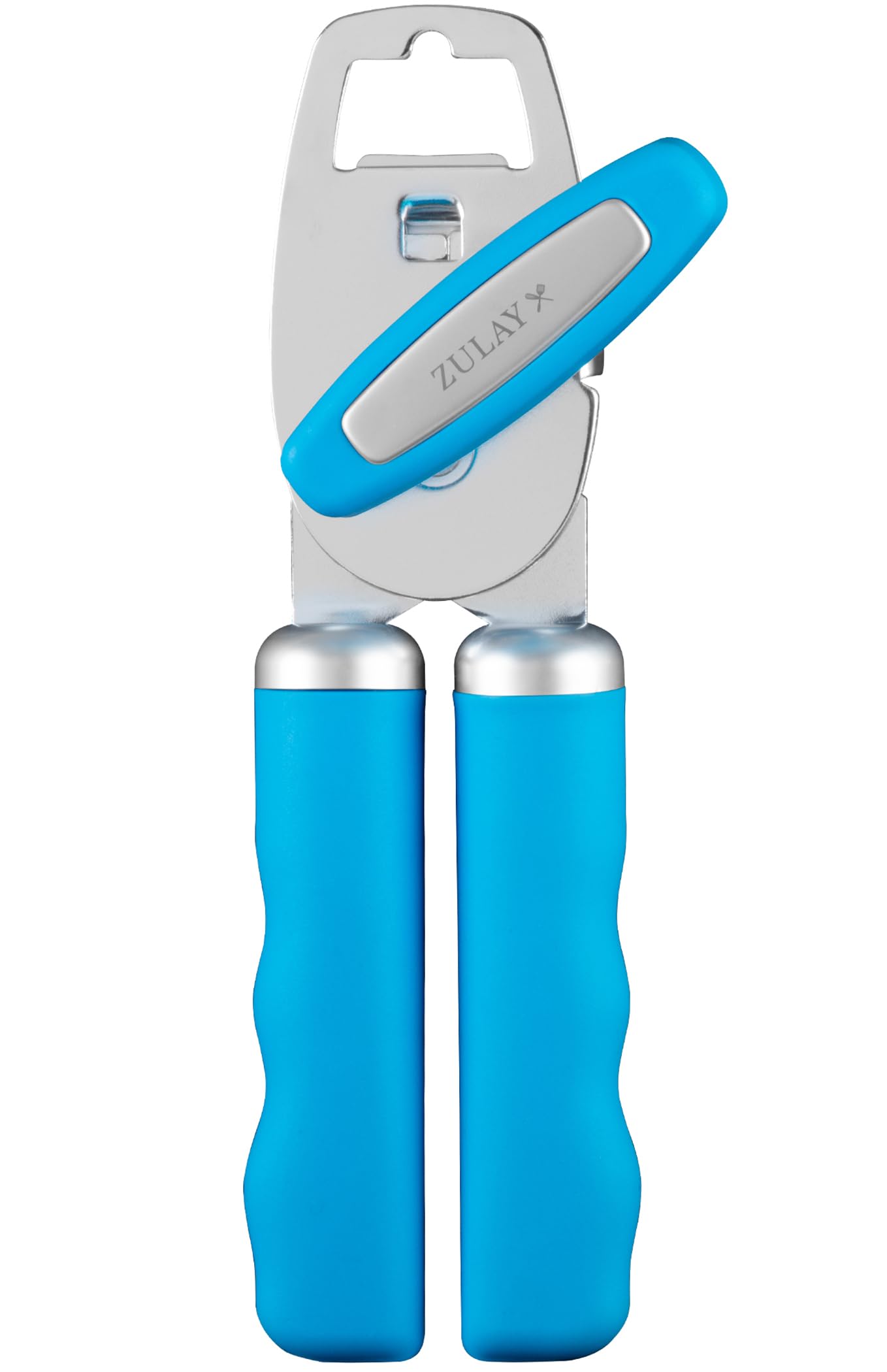 Zulay Kitchen Manual Can Opener Heavy Duty Patented Stainless Steel, Aqua