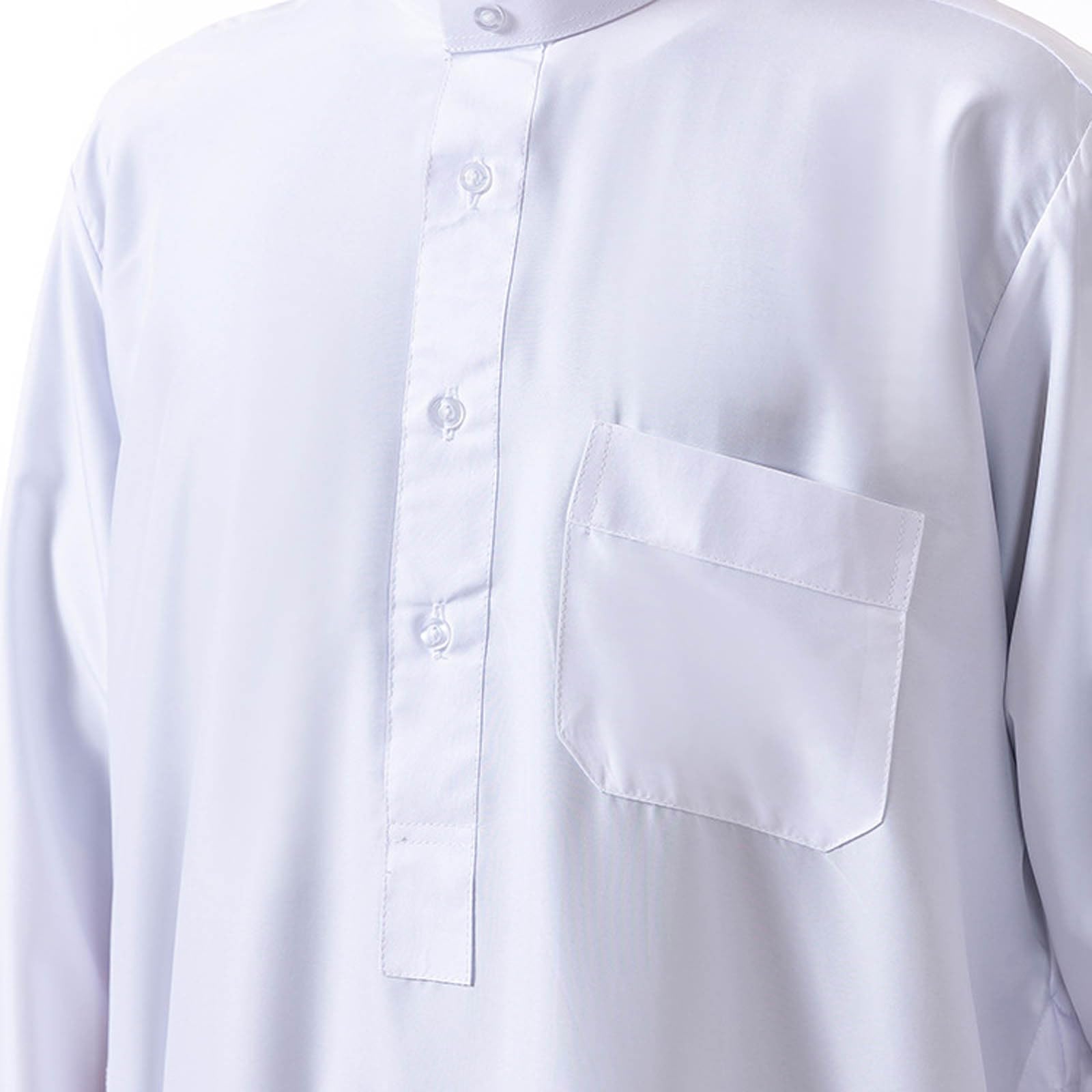 pvucpot Kaftan Marocchino,Abaya Uomo a Maniche Lunghe con Colletto Alto,Caftano Uomo con Tasca, Vestito Musulmano Uomo,Vestito Arabo Uomo, Abito di Preghiera Islamico Ramadan,Regalo per Coppia Casual