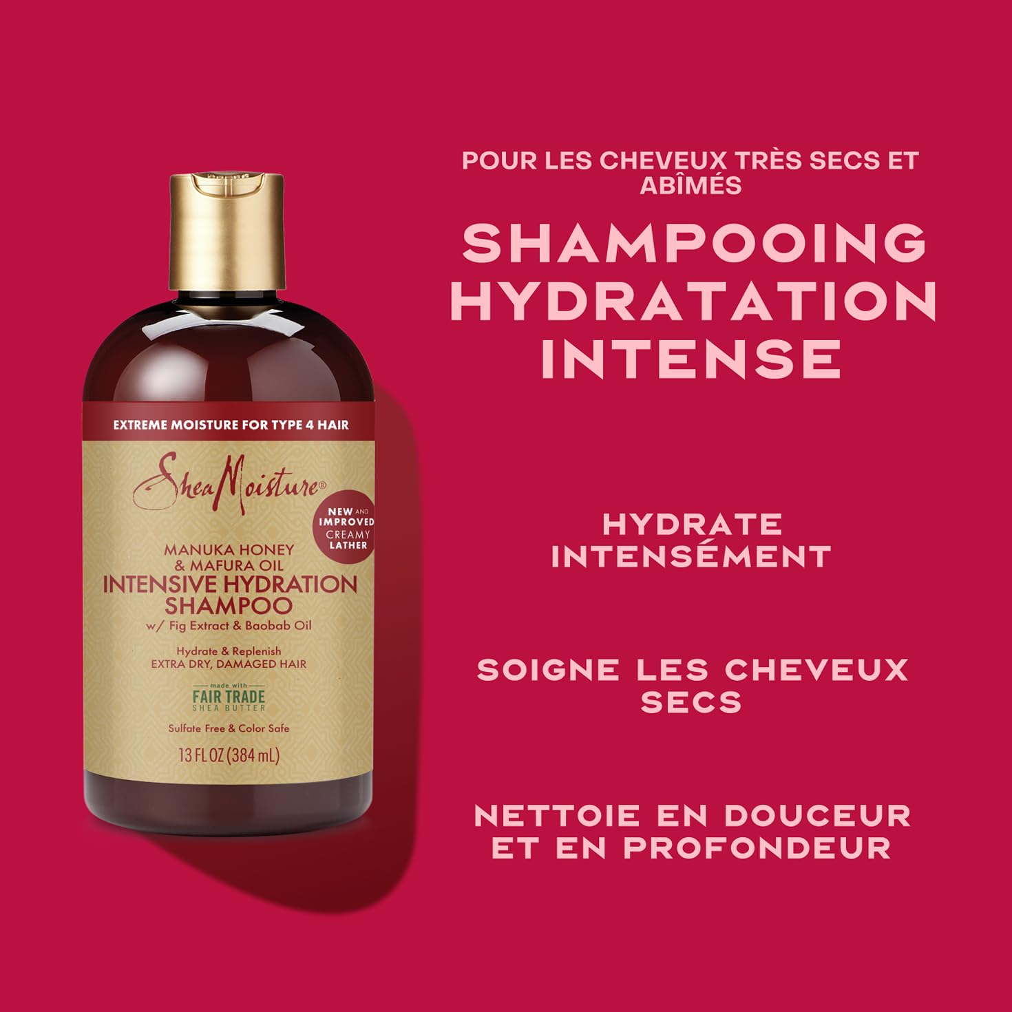 SheaMoisture Shampooing, Après-shampooing et Masque Capillaire pour cheveux secs et abîmés Miel de Manuka et Huile de Mafura Shampooing 1x384ml, Après-shampooing 1x384 ml, Masque capillaire 1x355 ml