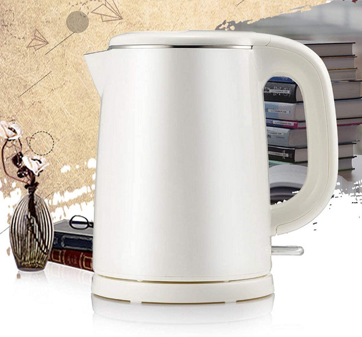 bouilloire électrique, Bouilloire électrique de voyage portable, 1 L, blanche