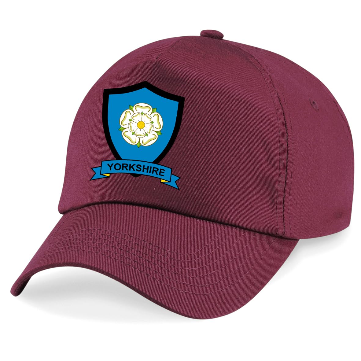 Psave Men's Maroon Yorkshire County Embroidered Baseball Cap Cricket Sport Your County Embroidery (Maroon)