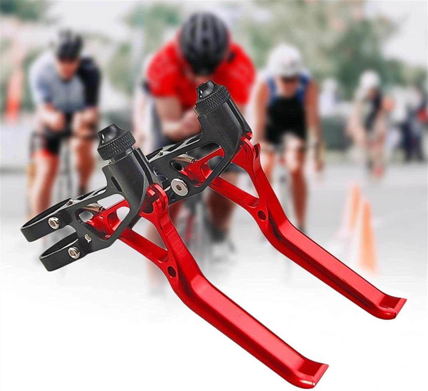 1 paio di leve freno bici cave in lega di alluminio bici leve freno V bicicletta accessori per biciclette parti di ricambio leva freno bicicletta leve cambio (colore : argento) (nero) (nero)