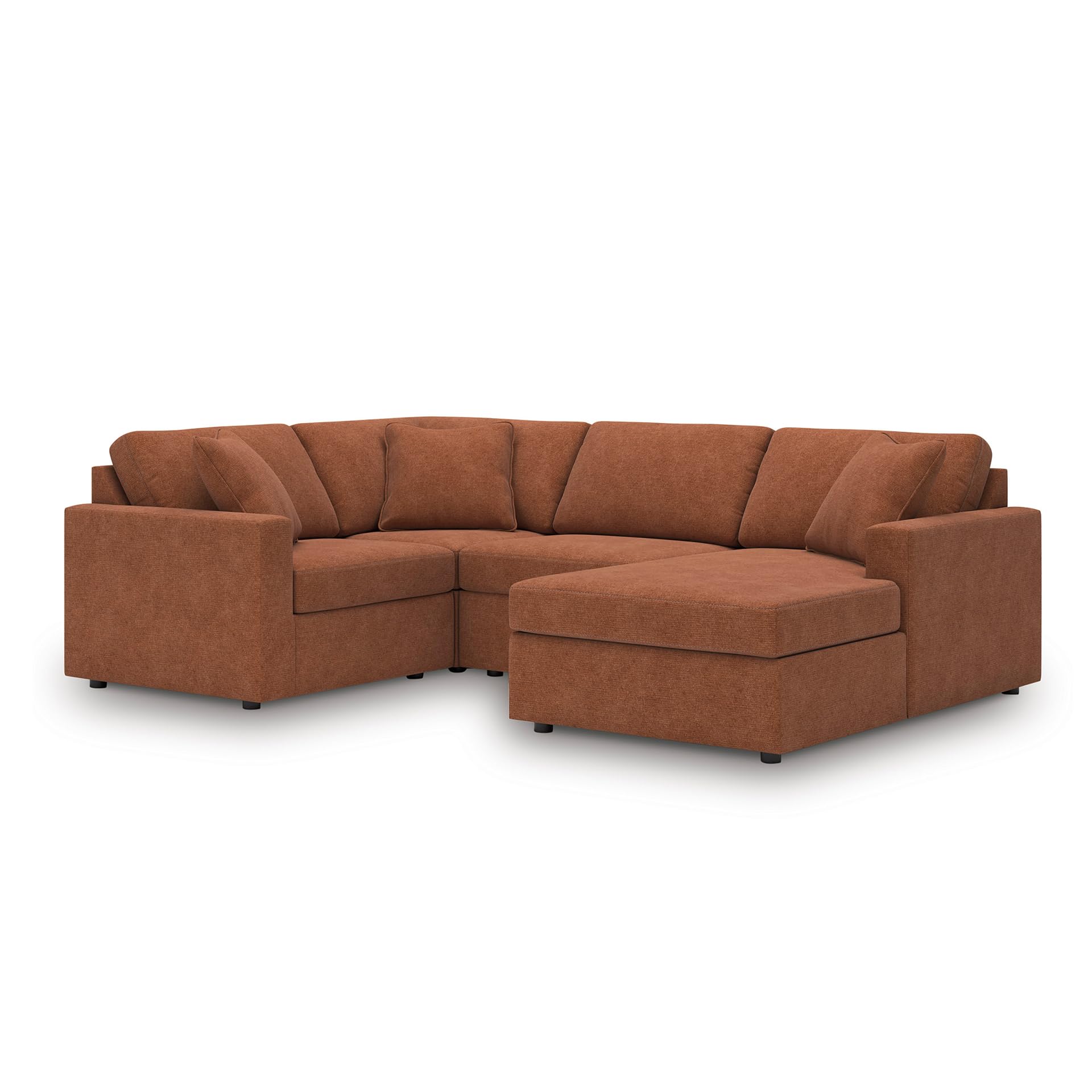 Signature Design by Ashley 4-Piece Modular Sectional with Chaise, Spice