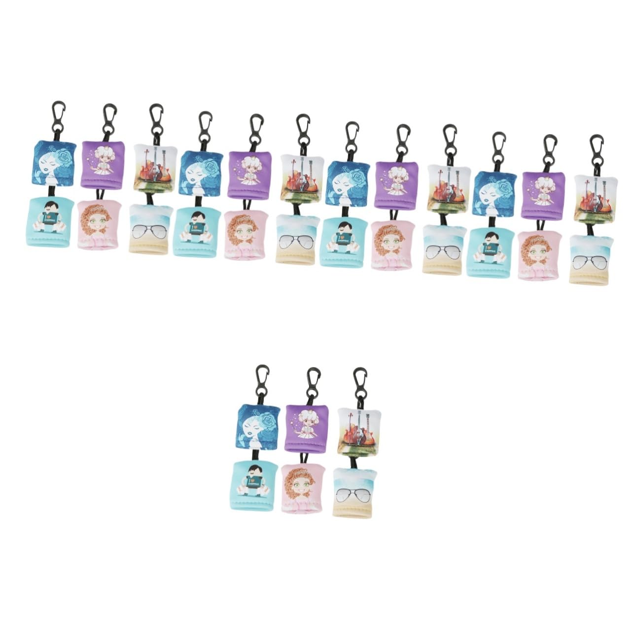 Didiseaon 30 Pièces Porte-Clés Chiffon Pour Lunettes Lingettes Nettoyantes Porte-Clés De Téléphone Suspendre Chiffon De Nettoyage Pour Lentilles Lingettes De Nettoyage Électroniques