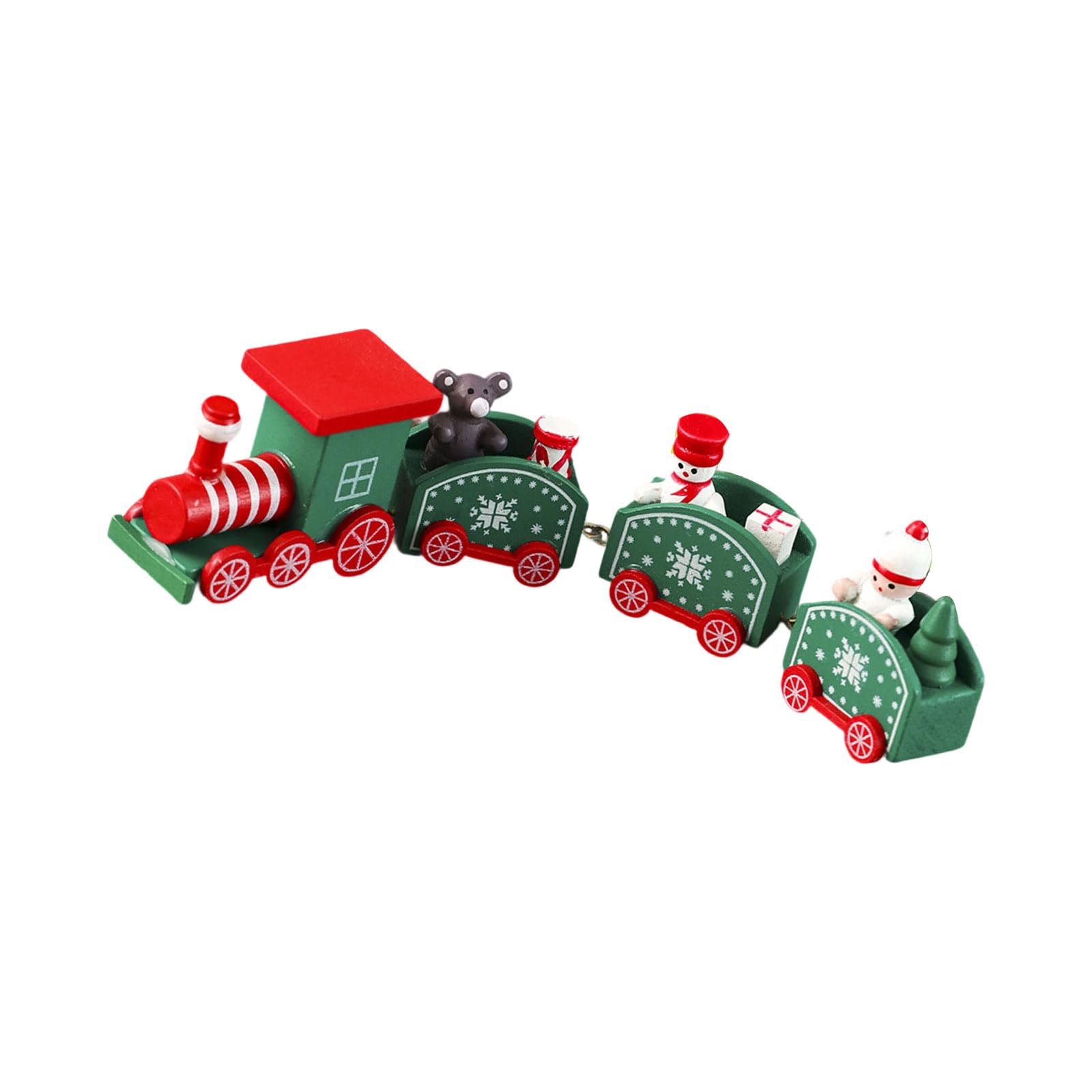 Tsophreniq User Friendly Wooden Christmas Decors Handcrafted Train Set Traditional Party Supplies for Family Gatherings Traditional Party Supplies