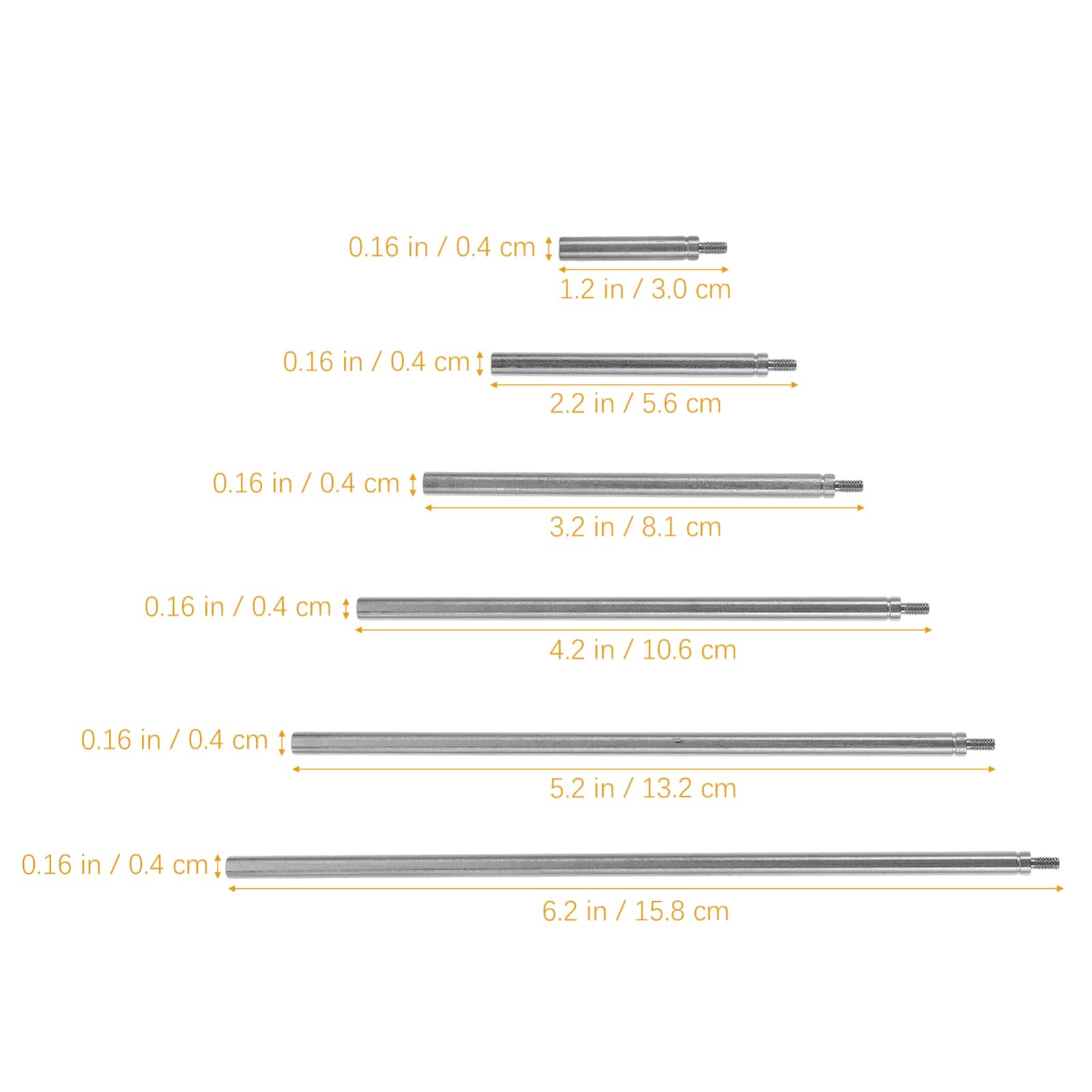 MUCKLILY 1 Set Dial Indicator Extended Rods Accessories Dial Indicator Supply Extension Rods for Dial Indicator Digital Extended Stems Dial Indicator Supplies Stainless Steel Silver