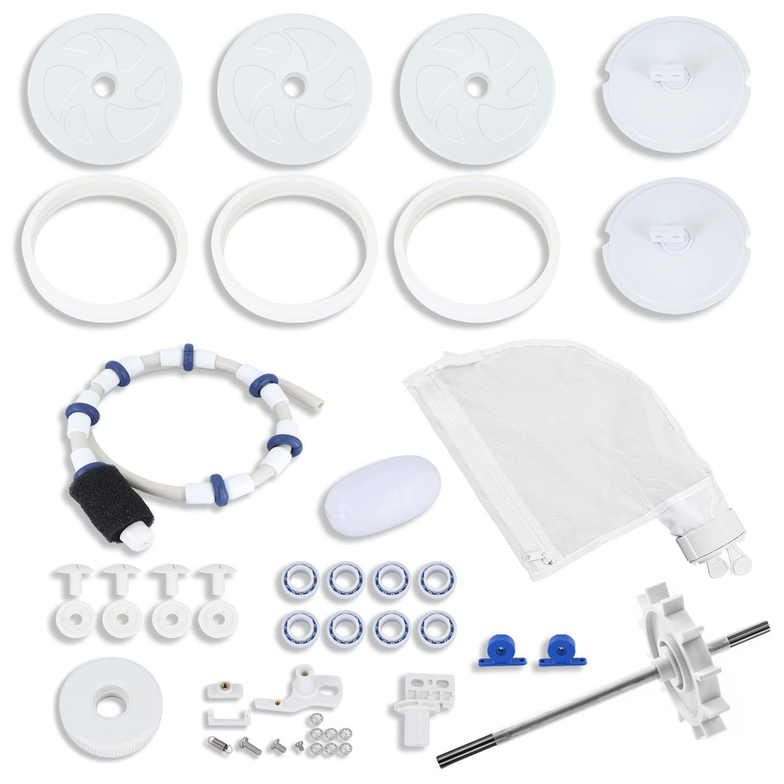 Photo 1 of Kefly Pool Cleaner Rebuild Repair Replacement Kit for Polaris Zodiac Pool Cleaner 280 with Wheel, Tire, Drive Shaft, Turbine Bearing, All Purpoe Bag, Sweep Hose, Wheel Bearing, Tailsweep Pro