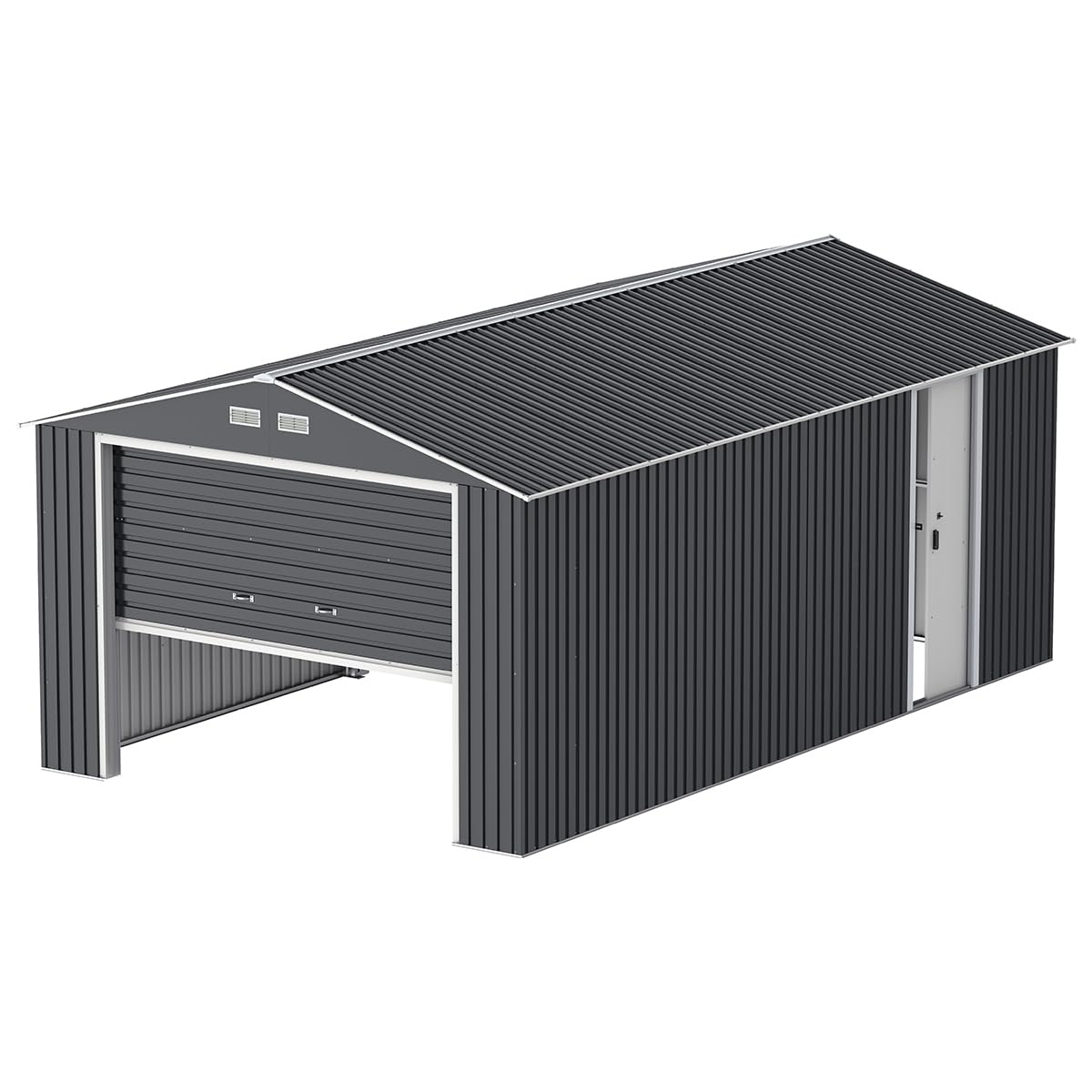 Duramax - garaje - Lyon 12x20 - metal - gris antracita - con capacidad para dos coches grandes 4x4