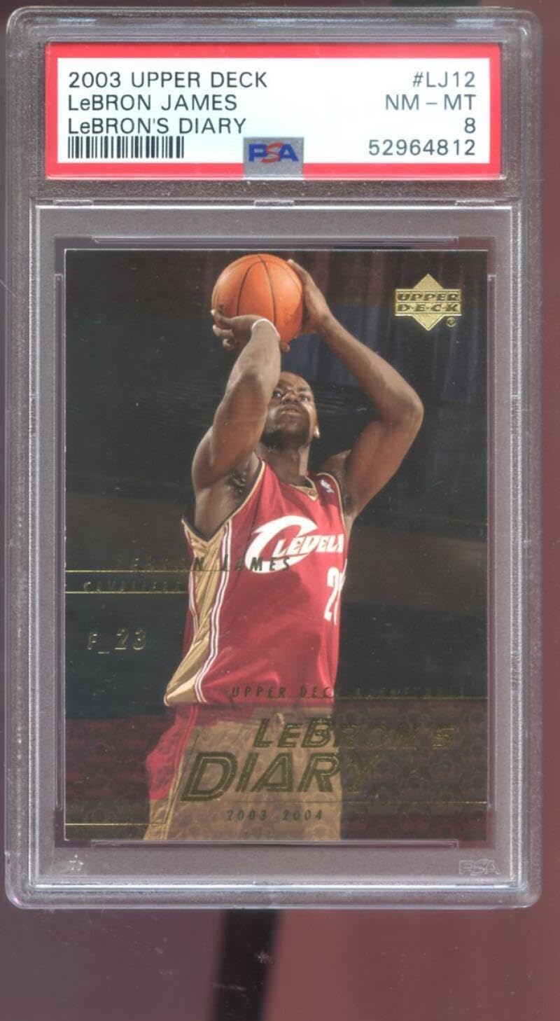 2003-04 Upper Deck #LJ12 Lebron James Diary ROOKIE RC PSA 8 Graded Card Lebron's - Basketball Slabbed Rookie Cards