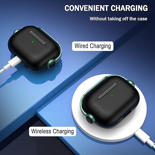 Miniatura 3 de R-fun Funda para Airpods Pro (21 generación, 202320222019) con bloqueo seguro y kit de limpieza, funda protectora para auriculares de música