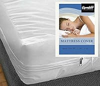 Vista 8 de Protector de colchón de vinilo tamaño King con cremallera, 100% impermeable, evita manchas y derrames (King)