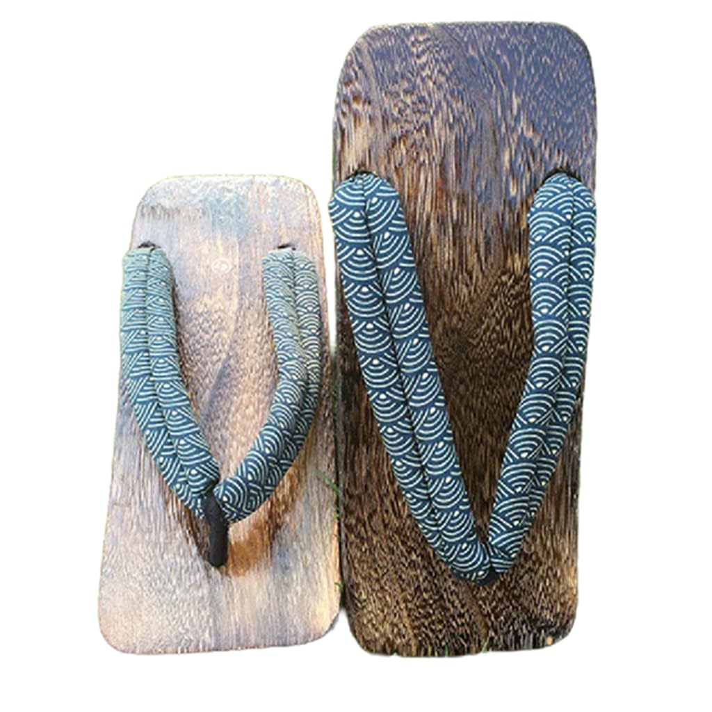 Japoneses Flip Flops Szapatillas de Zuecos de Madera para Hombre,Sandalias Geta Tradicionales Japonesas,Japonés Tradicional Madera Zuecos Tacones Altos(Size:EU 41,Color:Té-E)