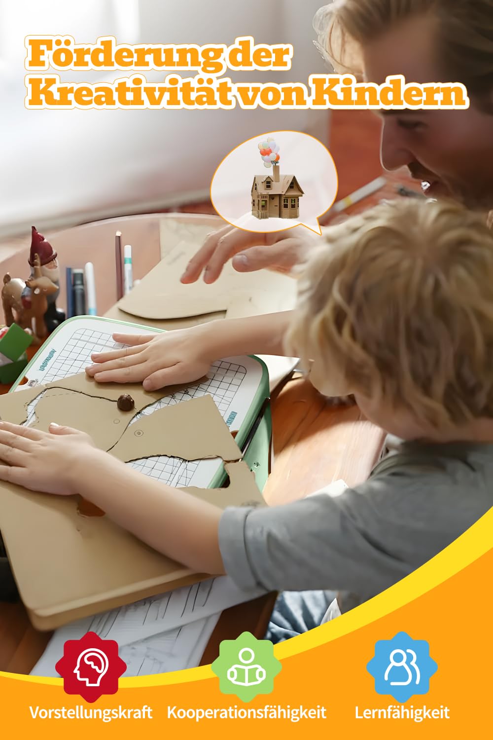 BEAVERBOT Cortador de cartón para niños, kits de manualidades de papel educativo, artes y manualidades para niños de 3 a 12 años, mejorar la creatividad, cortador de papel de seguridad Bladeless