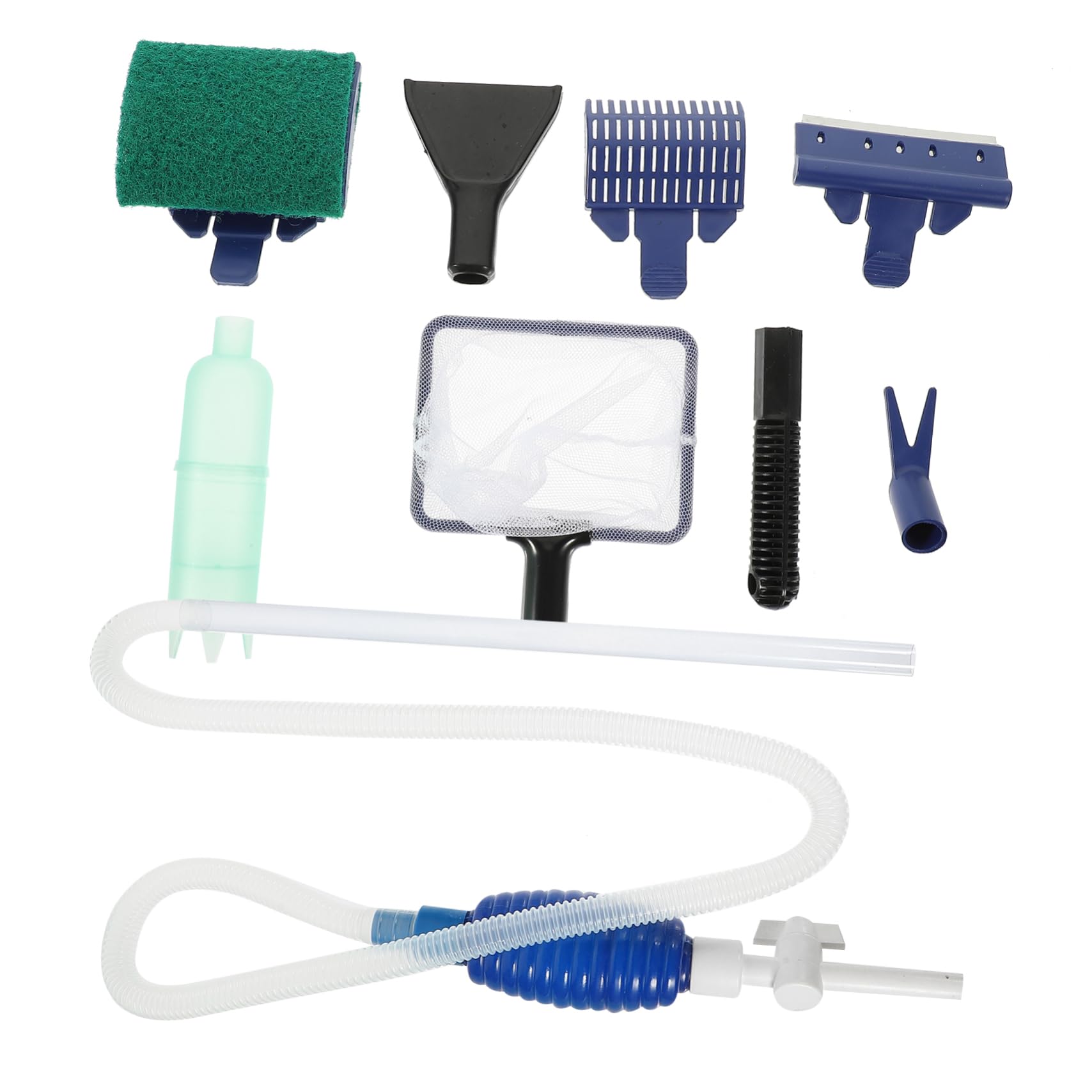 balacoo Aquarium Brush Set 6pc Fish Tank Kit Water Changer Long Handle Random Color