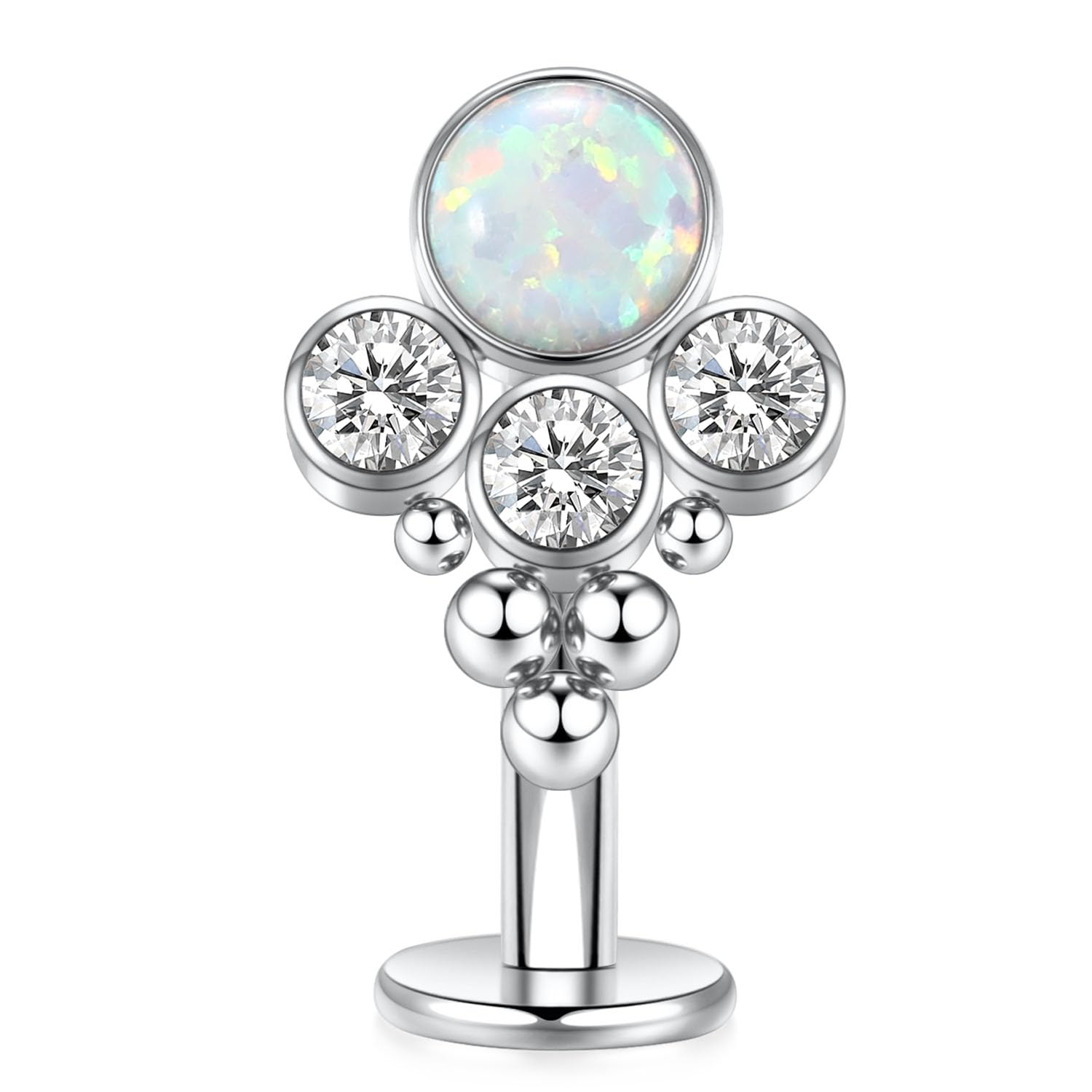 FUNLMO G23 Titanium Belly Button Ring Floating Navel Piercing Jewelry Internally Threaded Belly Button Piercing Belly Rings