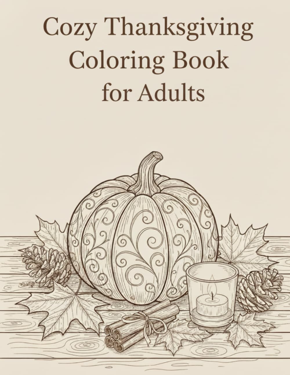 Cozy Thanksgiving Coloring Book for Adults: Autumn Harvest, Home Gatherings & Relaxing Fall Scenes: Stress-Relief Holiday Coloring Pages Featuring Pumpkins, Leaves, Candles & Festive Home Warmth