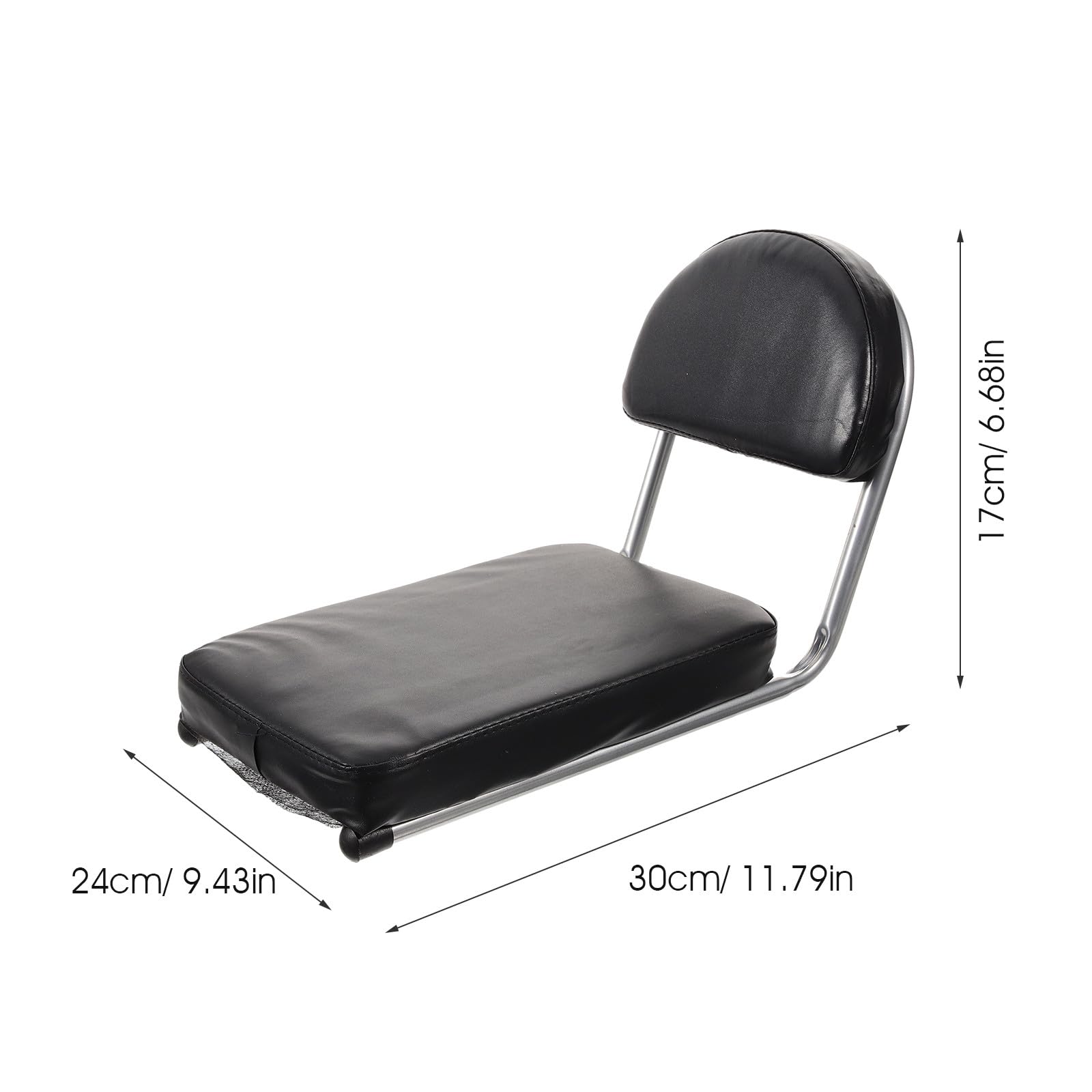 Selle Arrière de Vélo pour VTT et Vélo Pliant, Noir, Cuir Métal