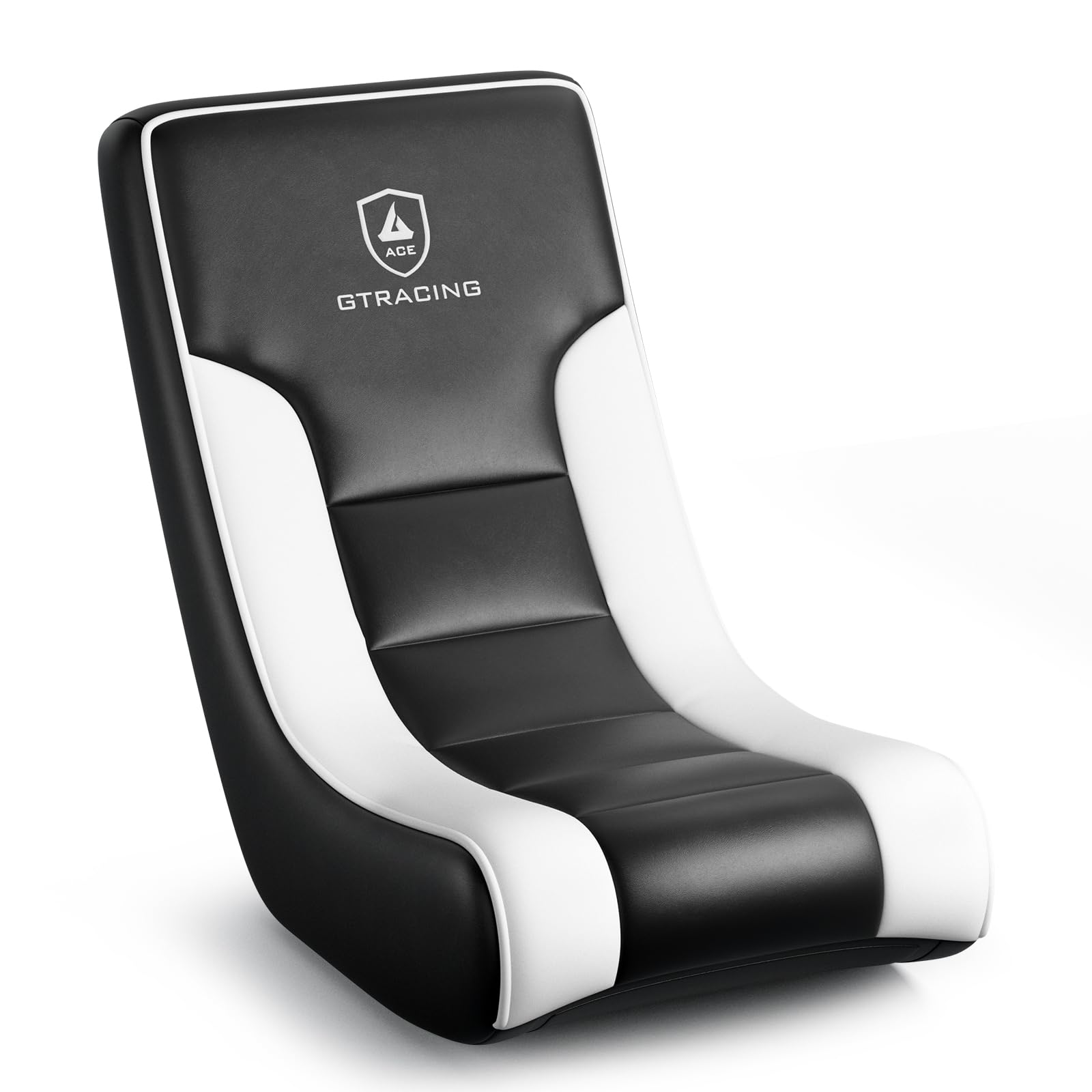 GTRACING Floor Rocking Gaming Chair – Floor Rolling Game Chairs with Angle Limiter, Gamer Rocker Floor Seat, Compact & Lightweight, Black & White