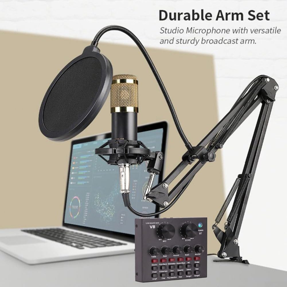 HpLive V8 V8S - Mezclador de audio USB para teléfono y ordenador, mezcla de sonido profesional y tarjeta de sonido para transmisiones en directo (V8 tarjeta de sonido)