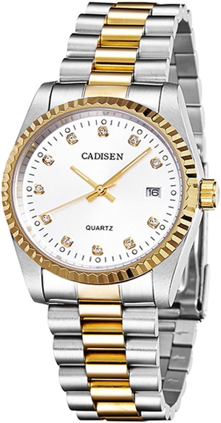 Gold Watch for Men Luminous Quartz Watch Stainless Steel President Strap Wrist Watch