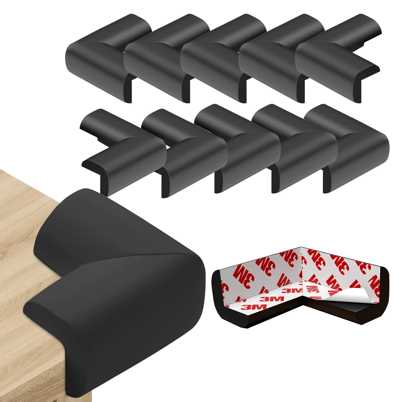 18 Stück Kantenschutz Baby, Schaumstoff Eckenschutz Baby mit Kleber 3M, Kantenschutz Kinder Selbstklebend Tischkantenschutz Ecken