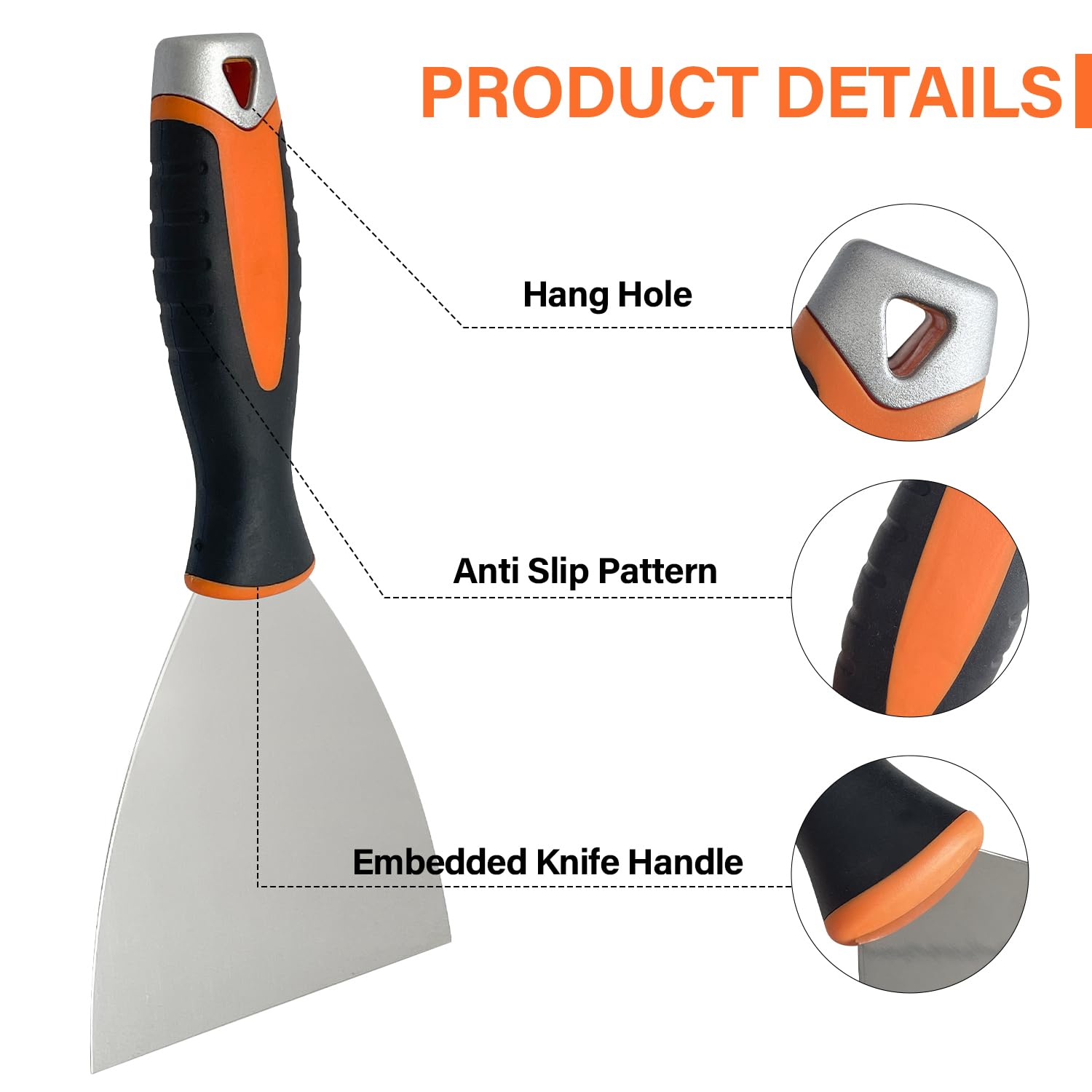 Kit de herramientas manuales para paneles de yeso, 5 cuchillos de masilla de acero inoxidable, cuchillo de cinta con bandeja de barro para reparación de paneles de yeso, raspado de pintura y