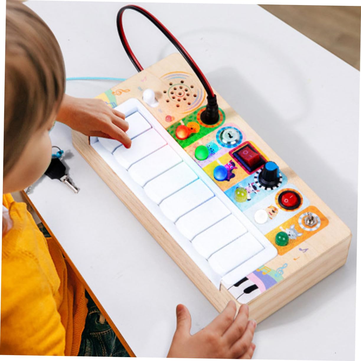 Juguete Musical de Madera Electrónico LED para Niños, 1 Pieza