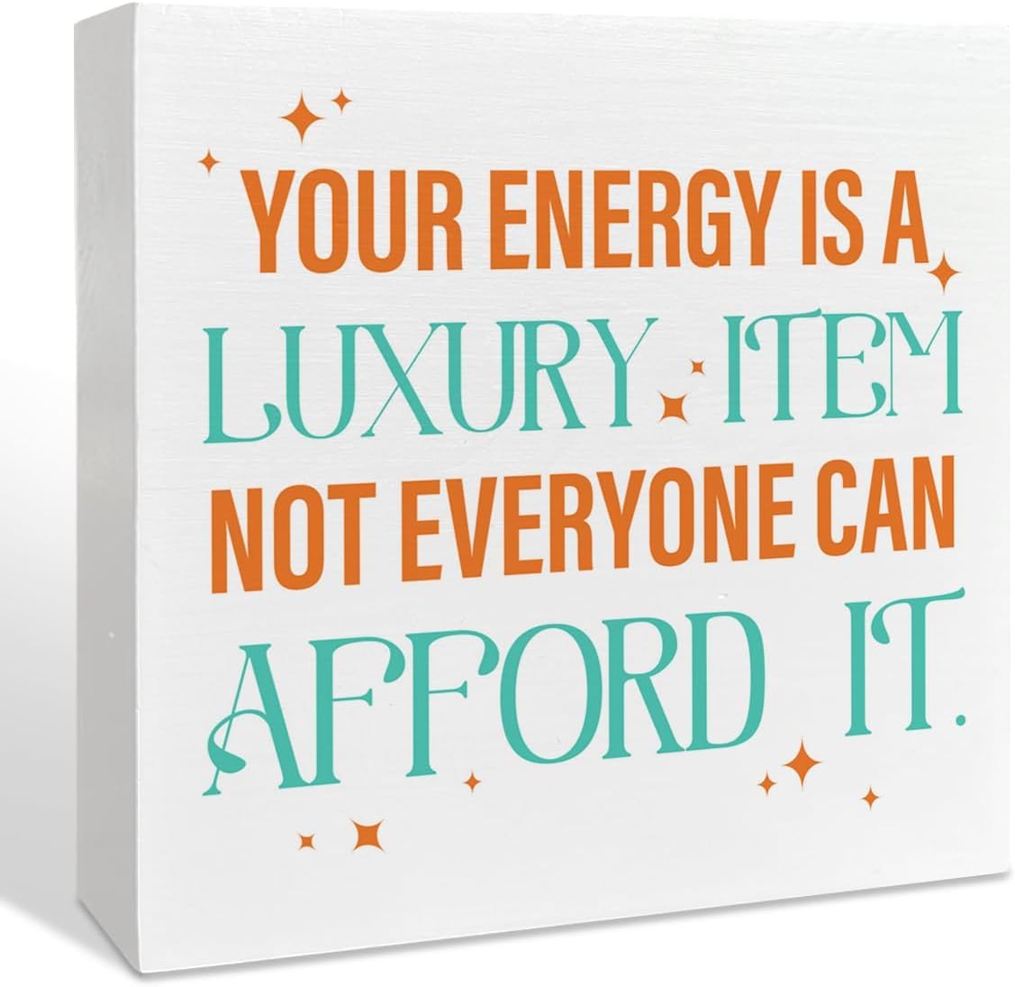 7x7 Inch Wooden Box Sign Motivational Quote Desk Decor
