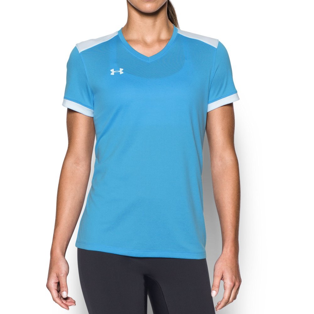 Under Armour Womens UA Microthread Match Jersey LG Blue
