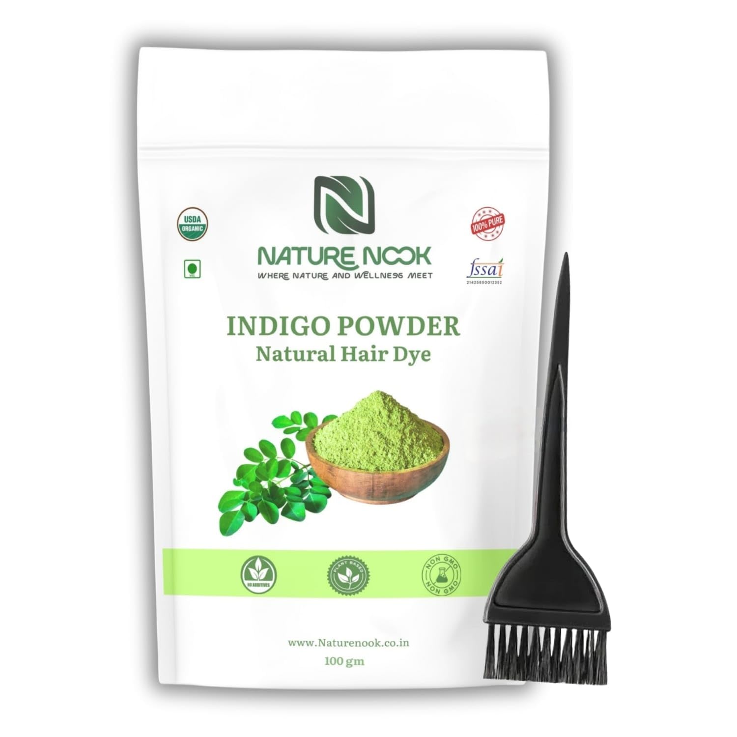 Organic Indigo Powder with Brush-100gm (Pack of 1) | Natural Hair Dye for Grey Coverage | Chemical Free Hair Color for Men & Women | Long Lasting Shade-image-31