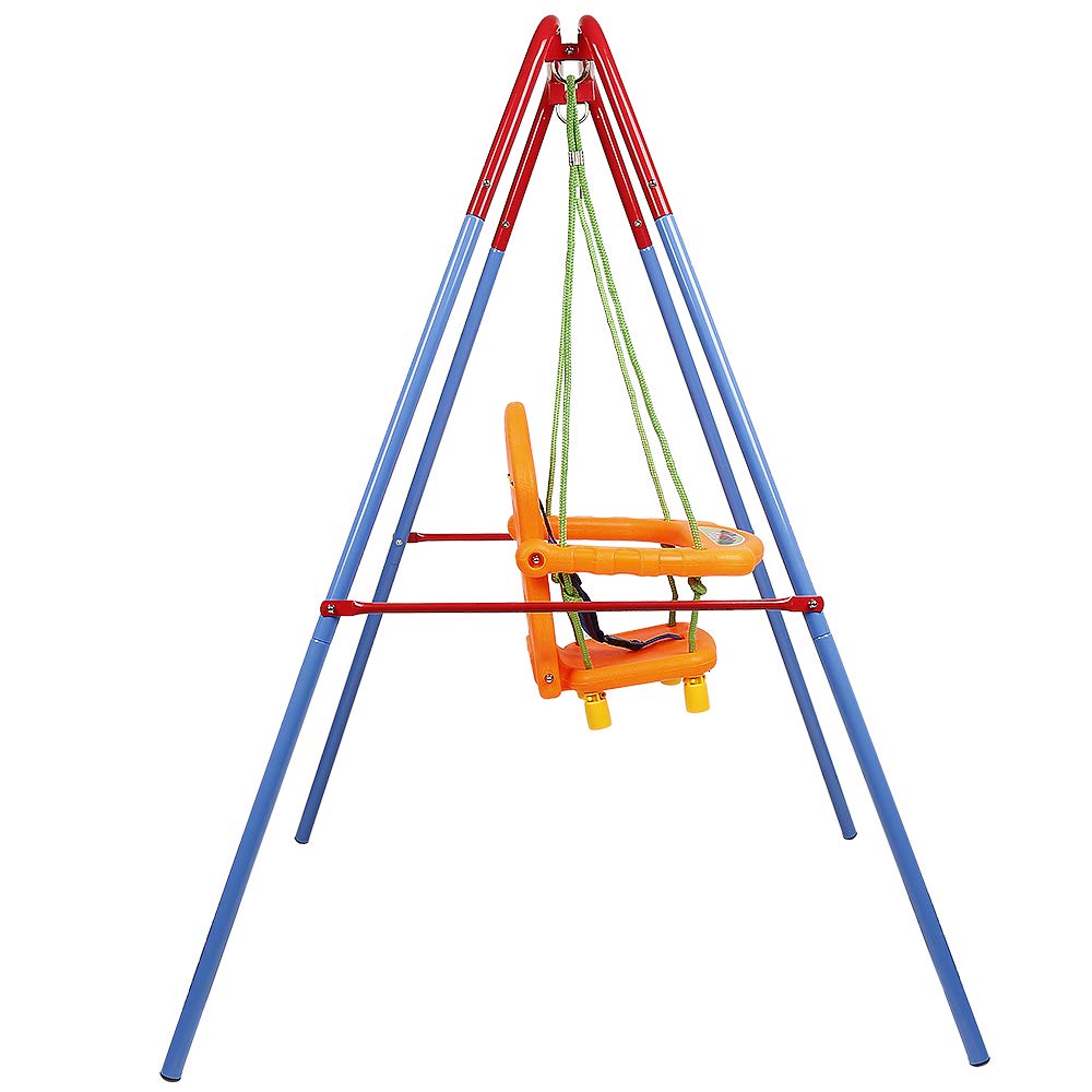 Altalena per Bambini 1-3 Anni, Altalena con Supporto da Giardino, Sedile con Cintura di Sicurezza, capacità di Carico: 25 kg (107 * 96 * 131 cm)