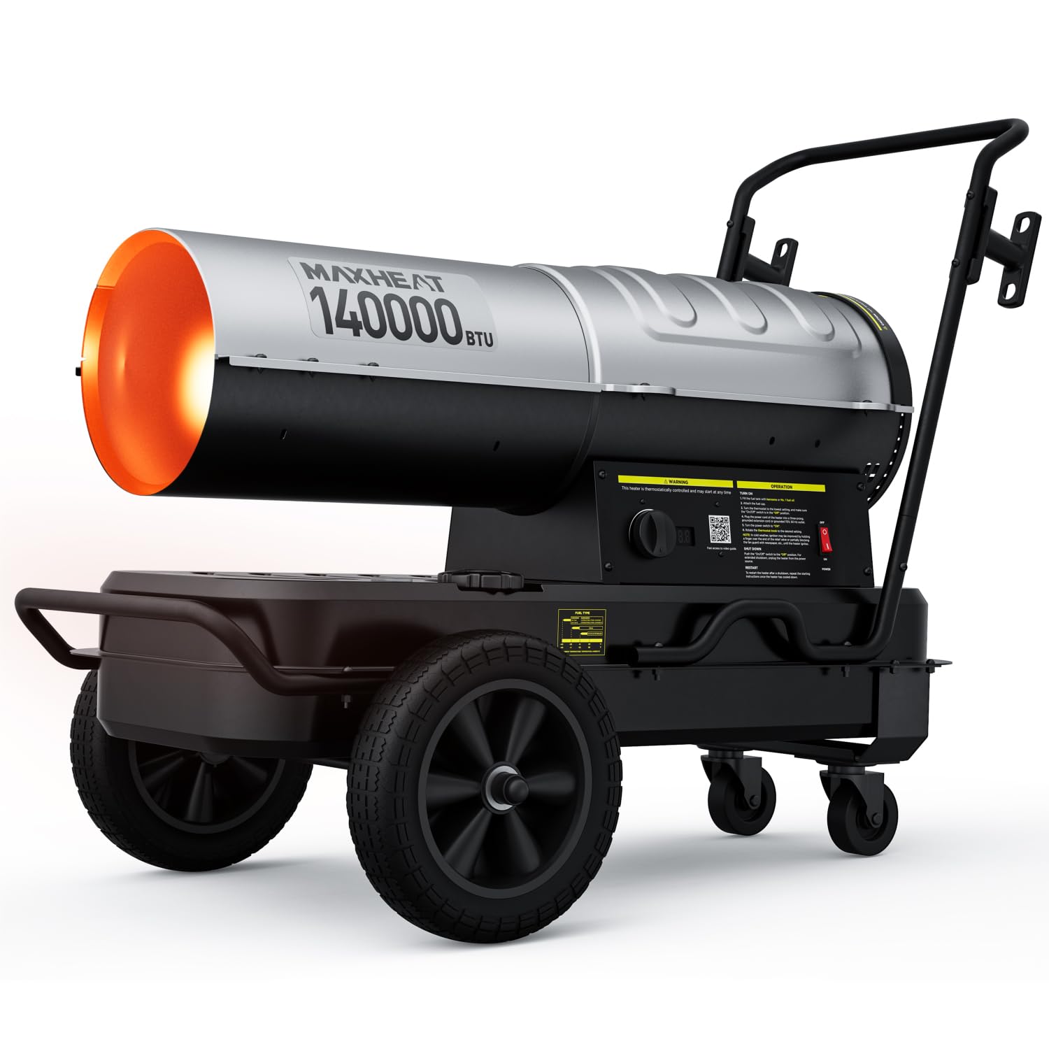 InoKraft 140,000 BTU Kerosene Forced Air Heater, Ergonomic Frame with Wheels, Digital Thermostat &amp; LED Display, CSA Certified for Jobsite, Shop &amp; Construction Areas