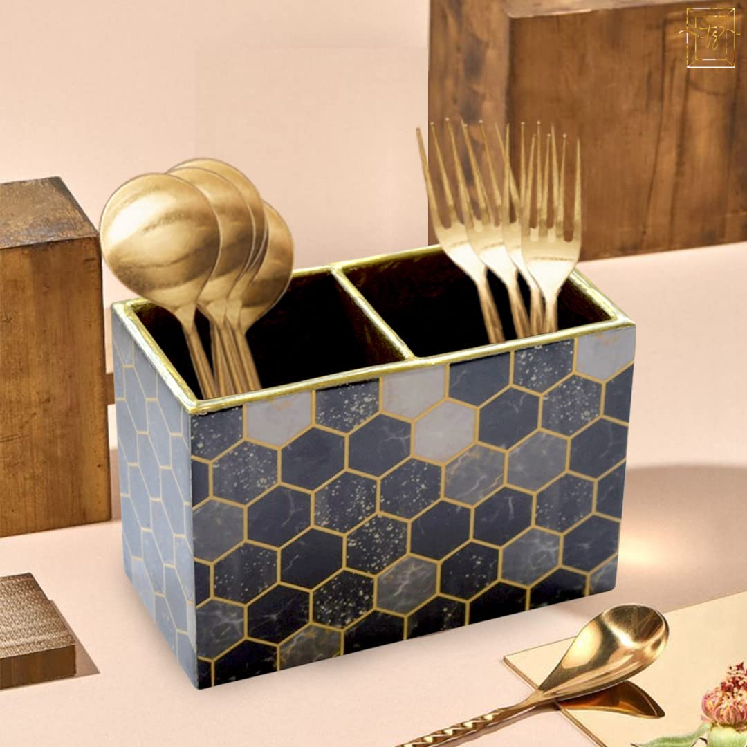 Tranquil Square Dining Essentials Luxury Home Blue Hive Two Rack Cutlery Stand, Wood (B09FFKW99X) Amazon Price History, Amazon Price Tracker