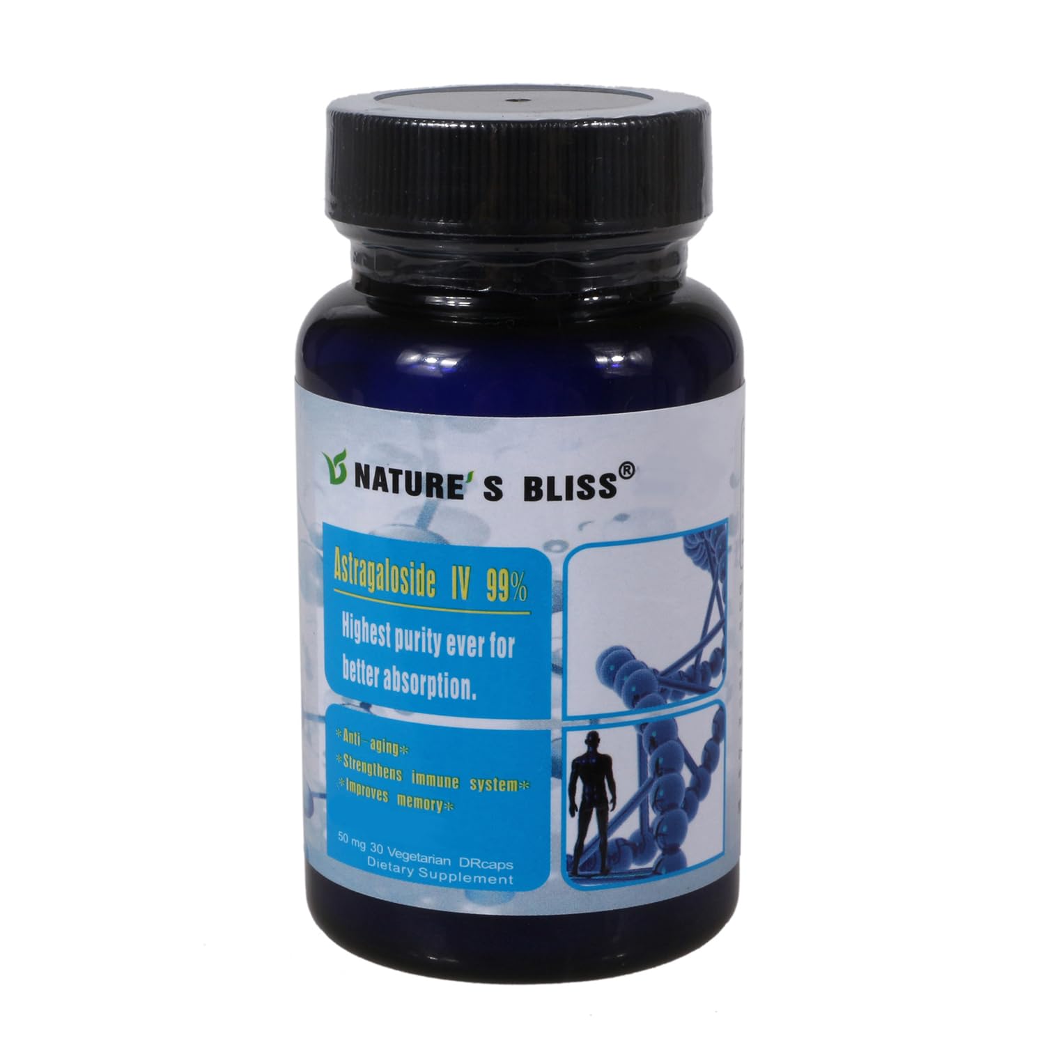 Nature'sbliss Stomach Acid Protected & Super-Absorption Astragaloside IV 99%, 50mg, 30caps 30 Count (Pack of 1)