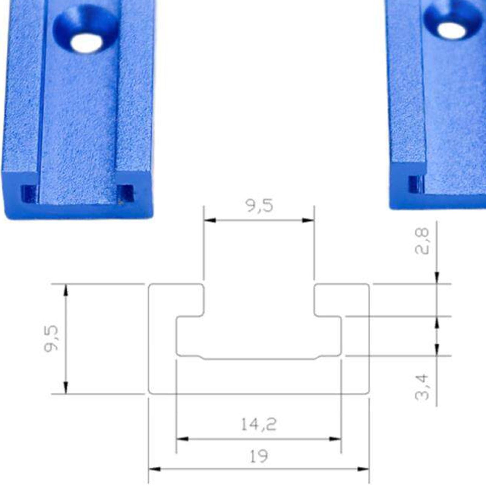 Binari di guida con scanalatura a T, binari di guida for banchi da lavoro for la lavorazione del legno con scanalatura a T in lega di alluminio, adatti for fresatrici e seghe da banco(122cm(48.1inch))
