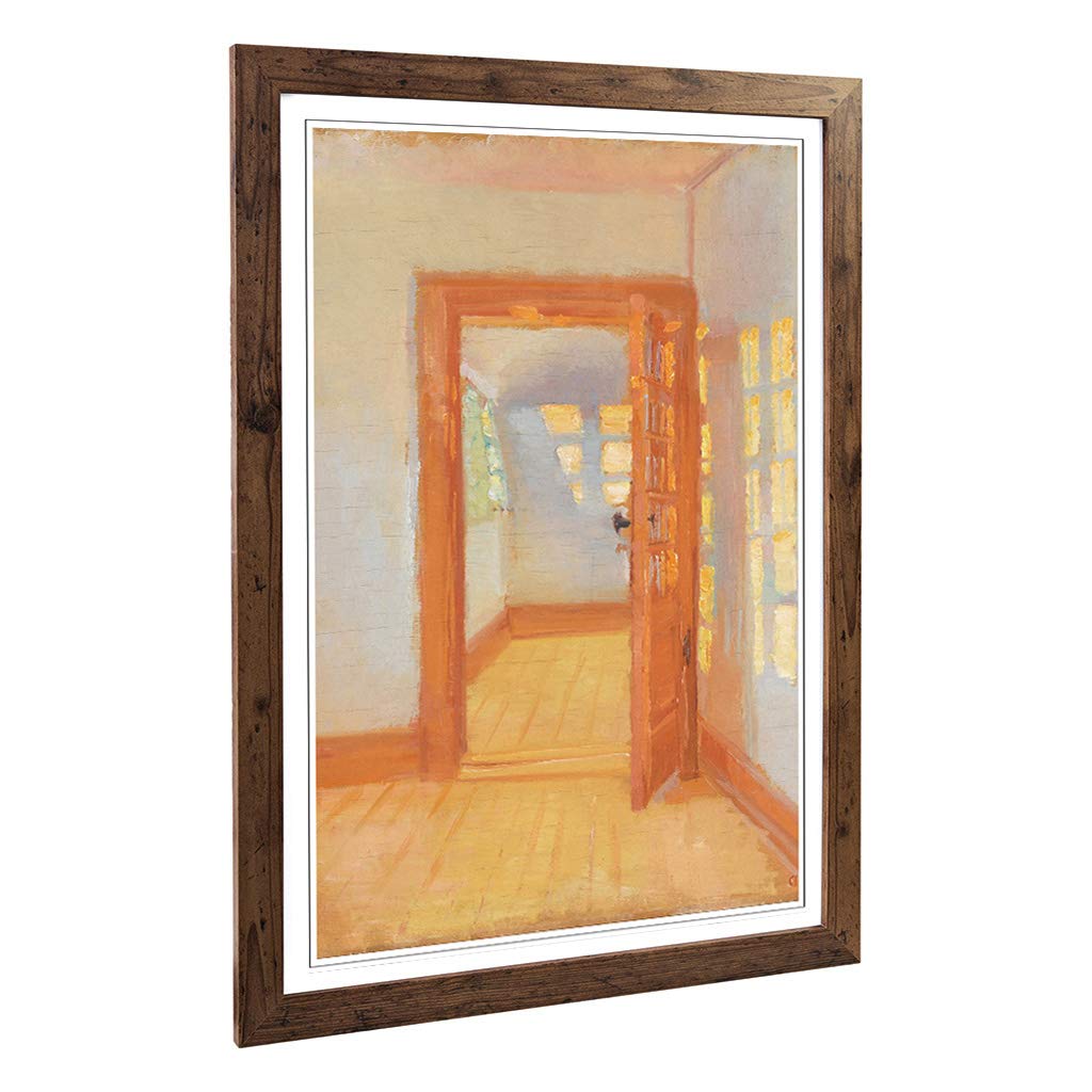 Big Box Art Framed Print of Anna Ancher Interior Annex Design | Wall Art Picture | Home Decor for Kitchen, Living, Dining Room, Bedroom, Hallway, Office, Walnut, A2 / 24.5x18 Inch / 62x45cm