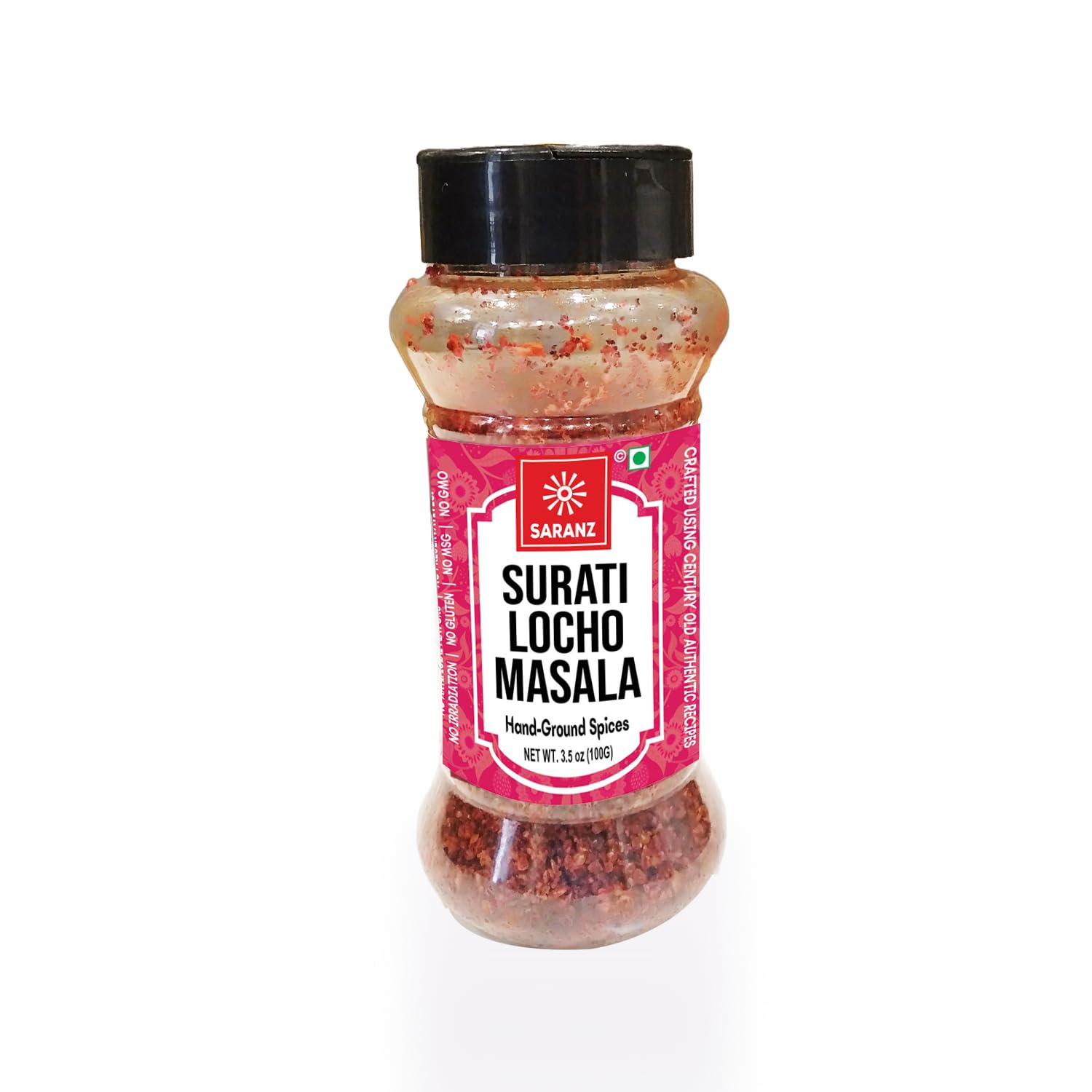 SARANZ Surati Locho Masala Perfect for Cooking, Ready to Use, No added colours, Spice Powders and Masalas, Premium Artisanal Spices with Rich & Strong Flavour-100 Grams Bottle