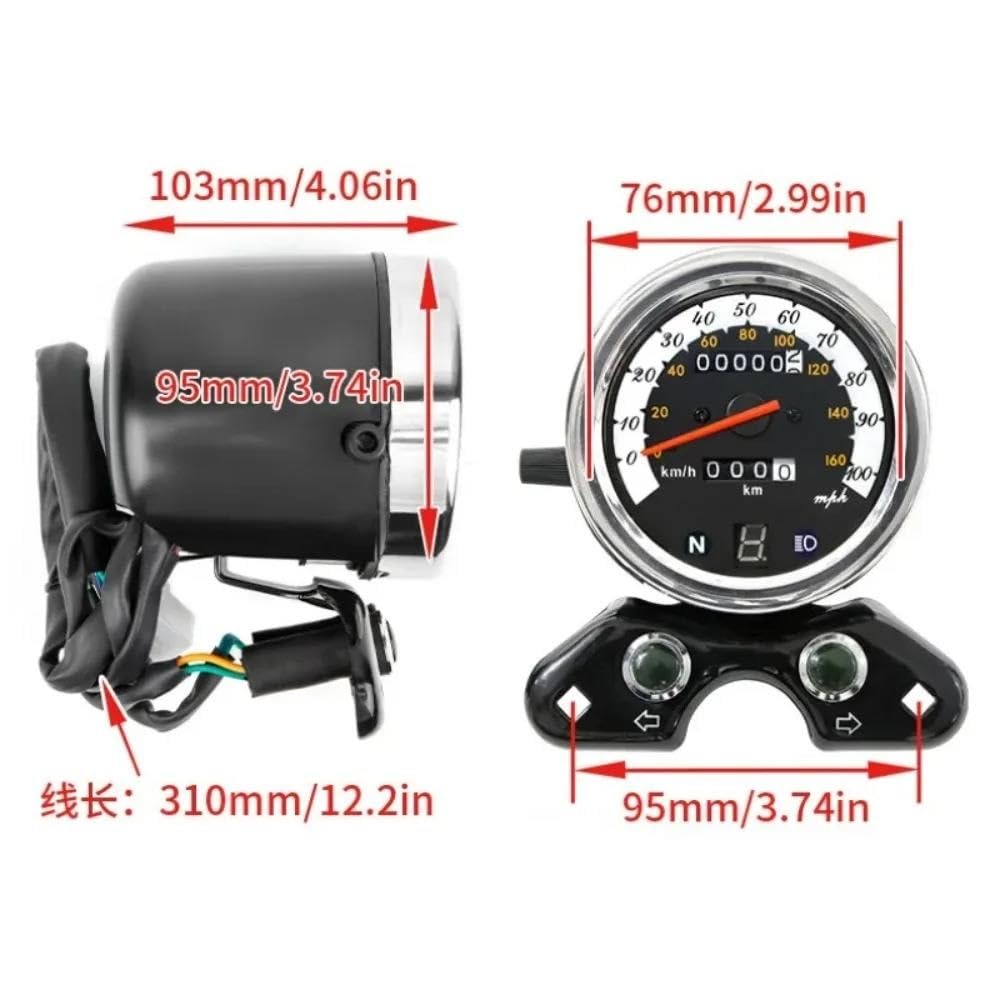 Para CB125 Velocímetro Motocicleta PARA Cafe Racer