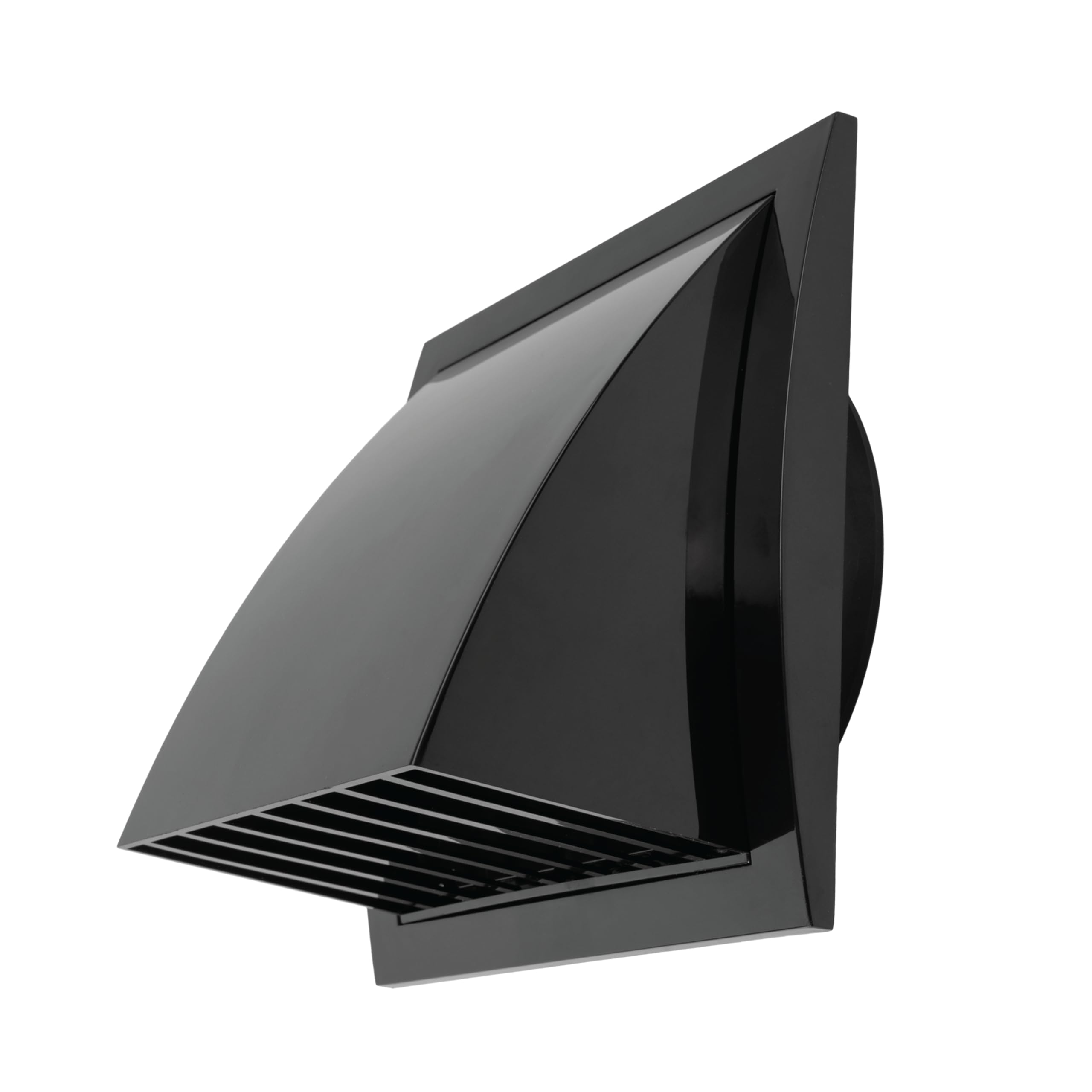 Vent Systems Black Ø150 mm / 6" Inch Exhaust Vent Cover - Dryer Vent Hood - Louvered Dryer Cover - Vent Hood Cap - One-Direction Plastic Air Supply Grille - Non Return Valve - Outlet Cowl Air Vent