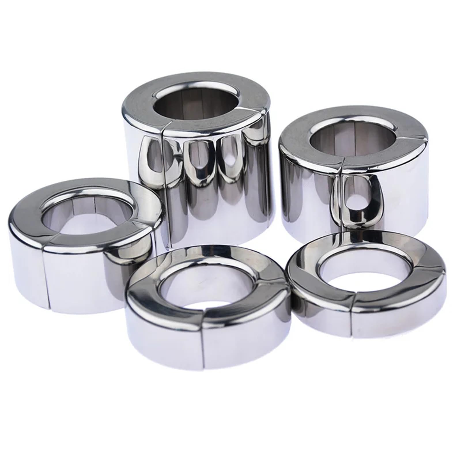 Anillo de testículo con imán de acero inoxidable SM, 5 tamaños, extensor de testículos, colgante de peso for escroto, anillo for pene, juguete sexual for hombres(56mm)