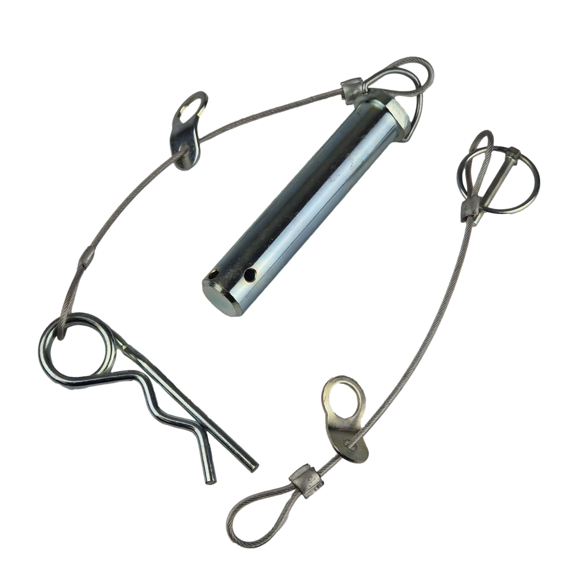 Tow Hitch Pin 23.8mm x 103mm - Replacement Pin for Tow Ball & Pin Hitch - Includes Security Cables