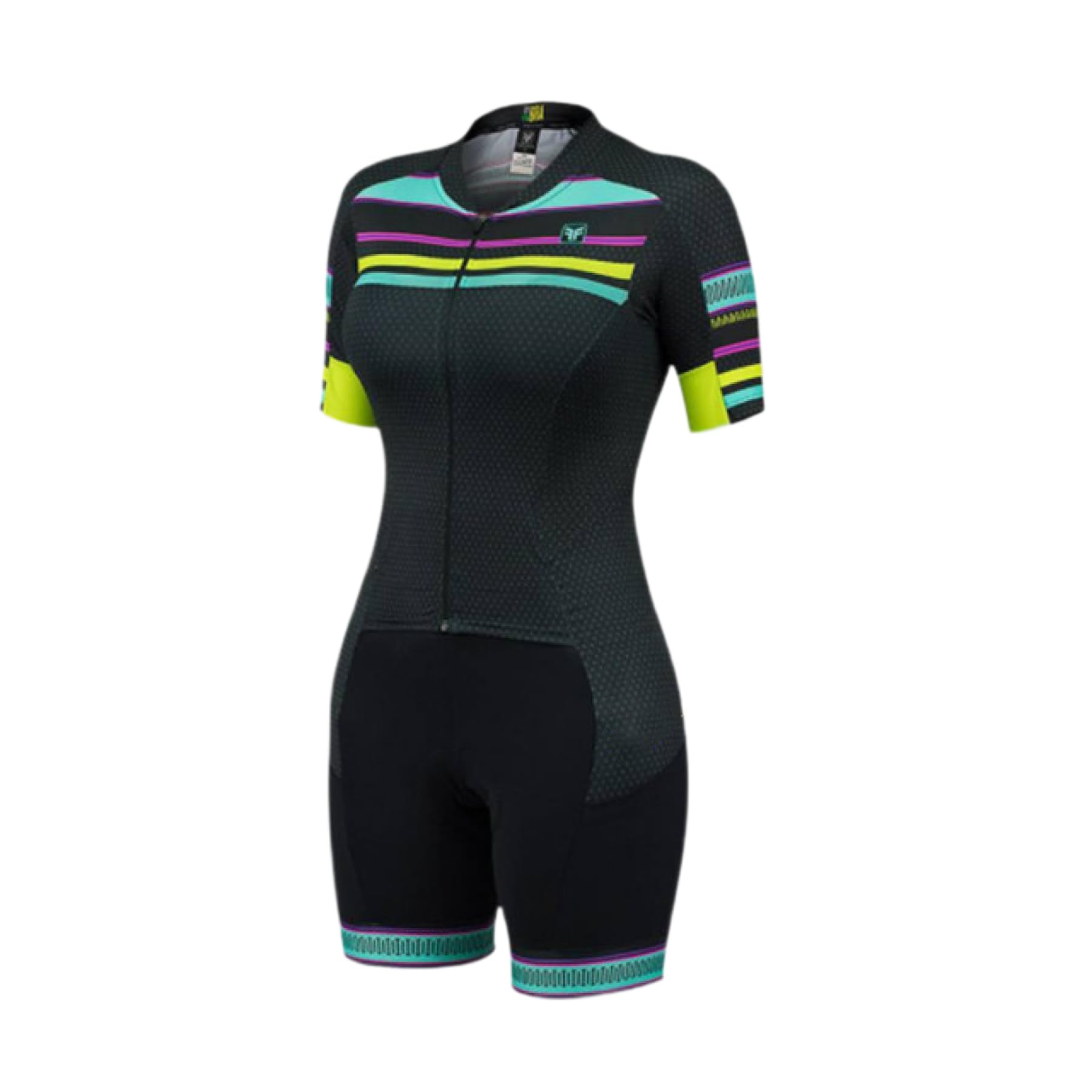 Combinaison de sport à manches courtes pour femme - Triathlon - Vélo de route - Combinaison de course à pied