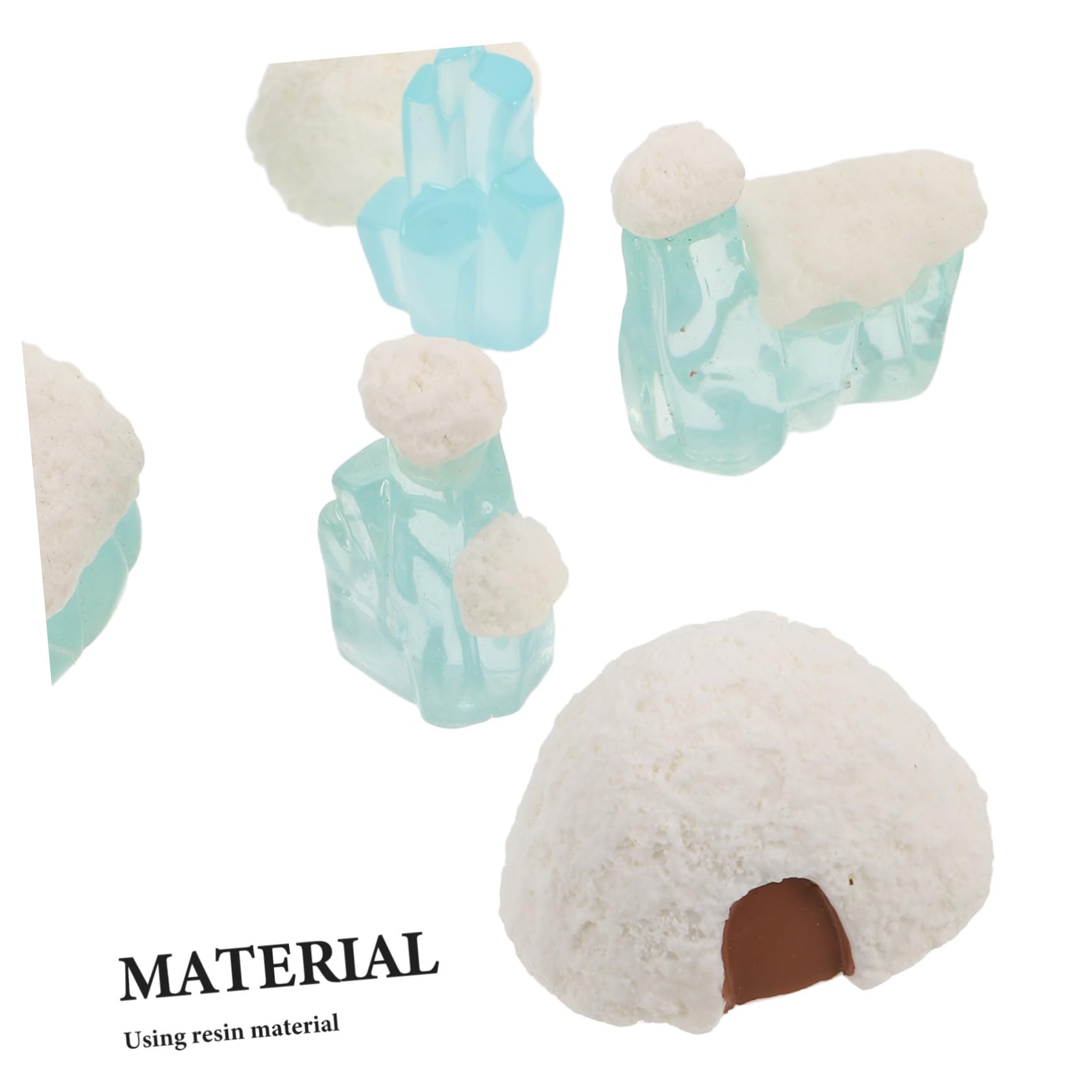 FUTUREORYY 7pcs Mini Igloo Model Set Arctic Glacier Scene Figurines Diy Winter Crafts for Kids Small Lifelike Ice Houses Toys Dollhouse Miniatures Polar Snow Mountain Decor - Image 3