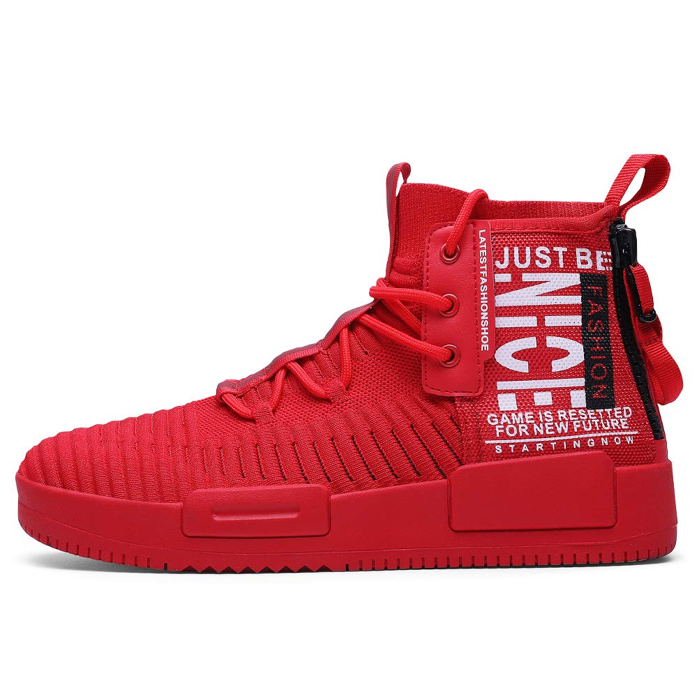 RUNMAXXMens Fashion Walking Lace Up High Top Shoes Stylish Running Athletic Casual Sneaker