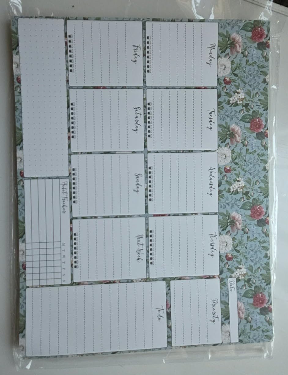 Undated Weekly Desk Planner Pad - Tear Off Planning Pad with Daily ...