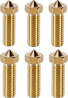 2pcs 3D Parts Brass Volcano Nozzle M6 Extra Lengthen Copper Nozzle 1.75mm High Flow 0.4/0.6/0.8/1.0/1.2mm Artillery Nozzle (Color : 5pcs 1.75mm, Size : 1.0mm)
